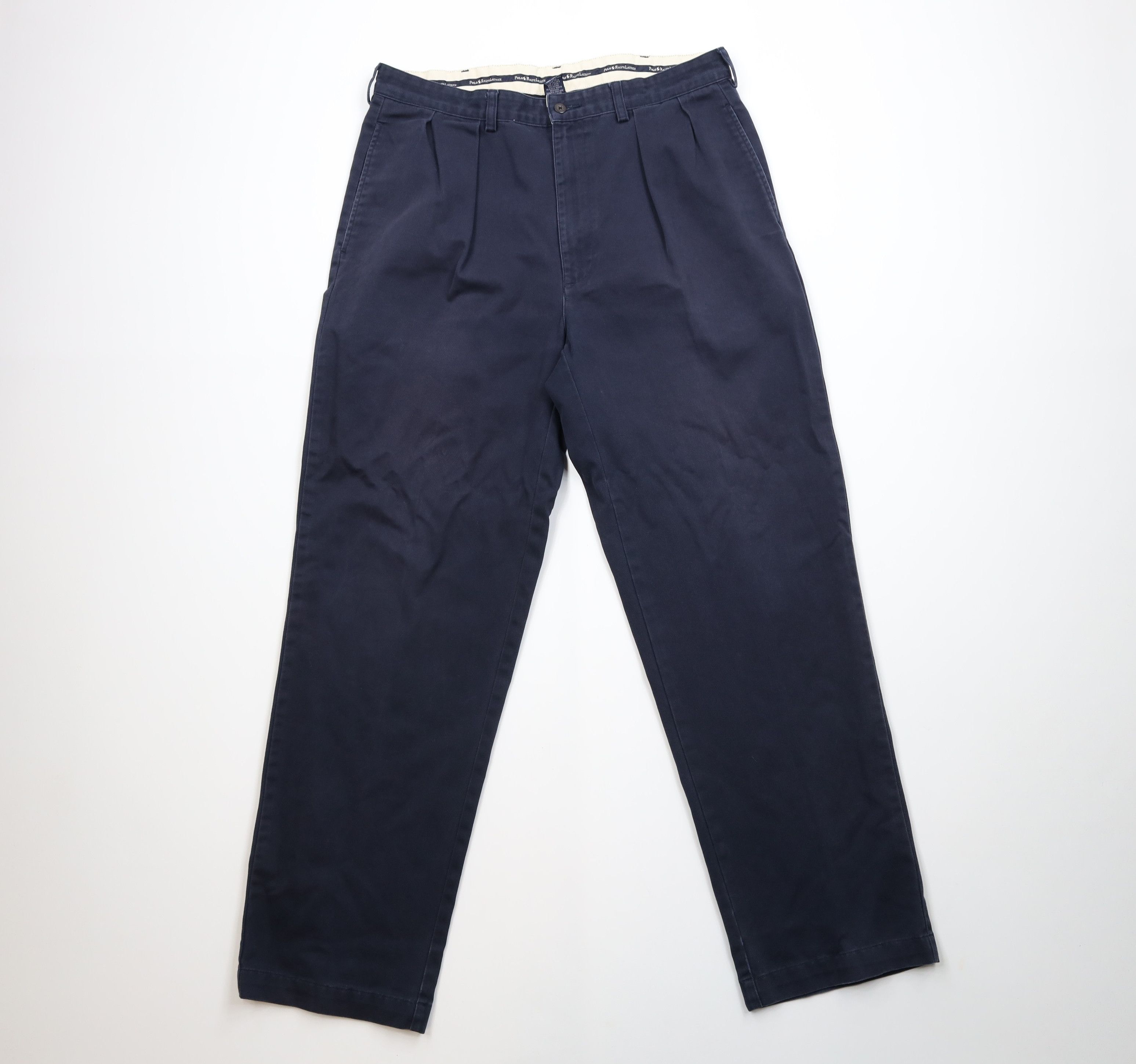 Ralph Lauren Vintage 90s Ralph Lauren Wide Leg Chino Pants Cotton Blue Size US 34 / EU 50 - 1 Thumbnail