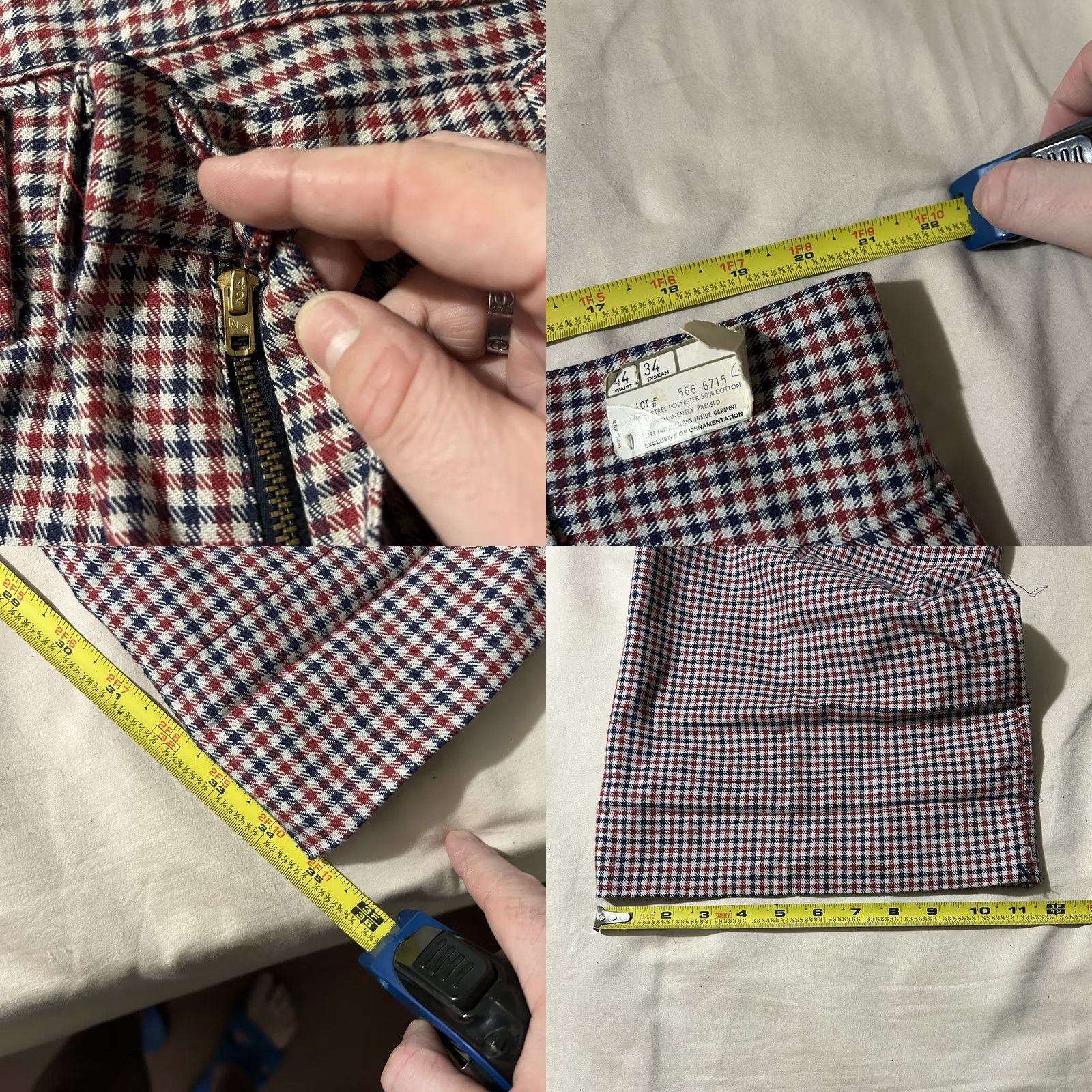 Levi's VINTAGE Levi’s Plaid Big E Bell Bottom Pants 44X34 NWT 1970s Mens Womens Size US 44 / EU 60 - 8 Thumbnail