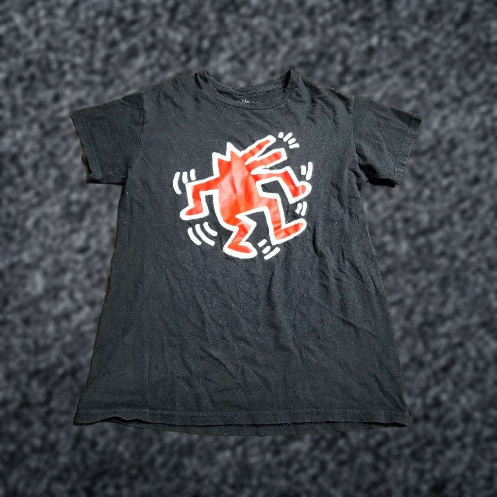 Vintage Womens S Keith Haring Dancing Dog Street Art Licensed T Shirt Tee Math Size S / US 4 / IT 40 - 1 Thumbnail