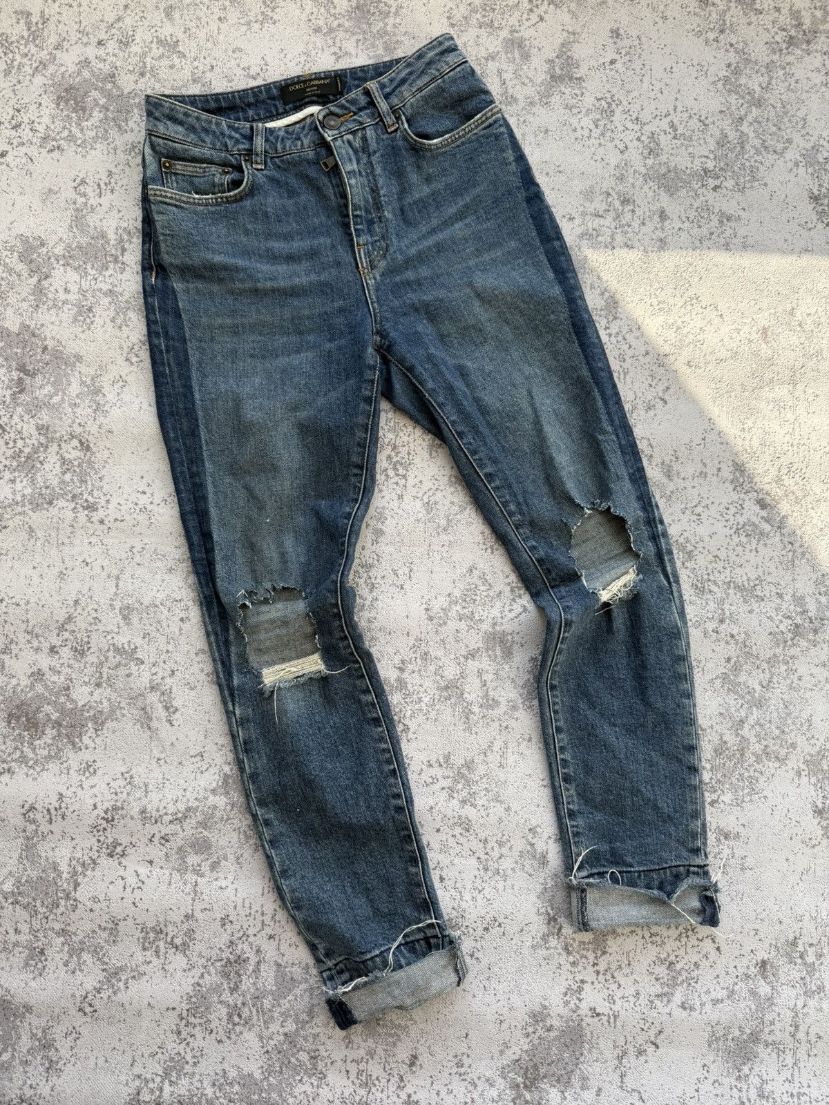 Dolce & Gabbana Dolce & Gabbana Distressed Skinny Jeans Size 26" / US 2 / IT 38 - 1 Thumbnail