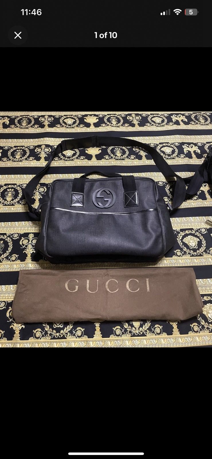 Gucci 100% AUTH GUCCI DUFFEL INTERLOCKING GG SAFFIANO LEATHER BAG Size ONE SIZE - 1 Thumbnail
