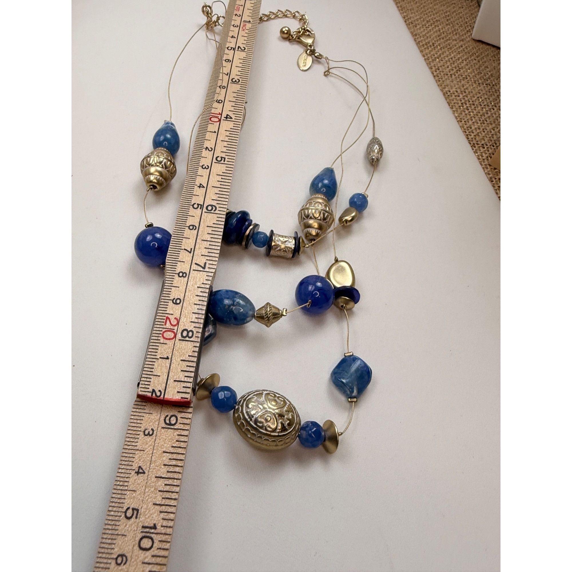 Chicos Chicos Gold & Blue Beaded Multi-Strand Necklace With Adjusta Size ONE SIZE - 2 Thumbnail