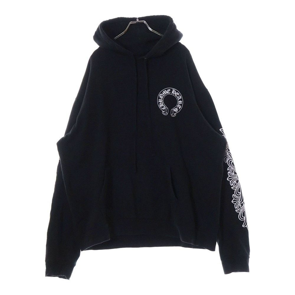 【Chrome Hearts】Horseshoe Floral Hoodie Black / 追跡付 Horseshoe Floral Pullover Hoodie 