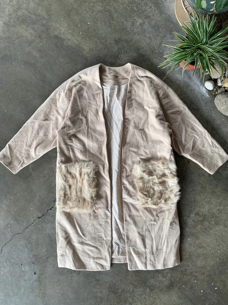 GU × Japanese Brand GU deep pile fur Long Cardigan Size M / US 6-8 / IT 42-44 - 2 Thumbnail