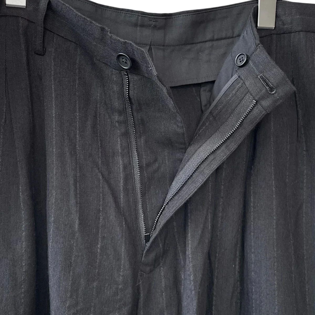 Yohji Yamamoto BLACK Scandal Yohji Yamamoto/Striped Wide Slacks Pants Size US 37 - 3 Thumbnail