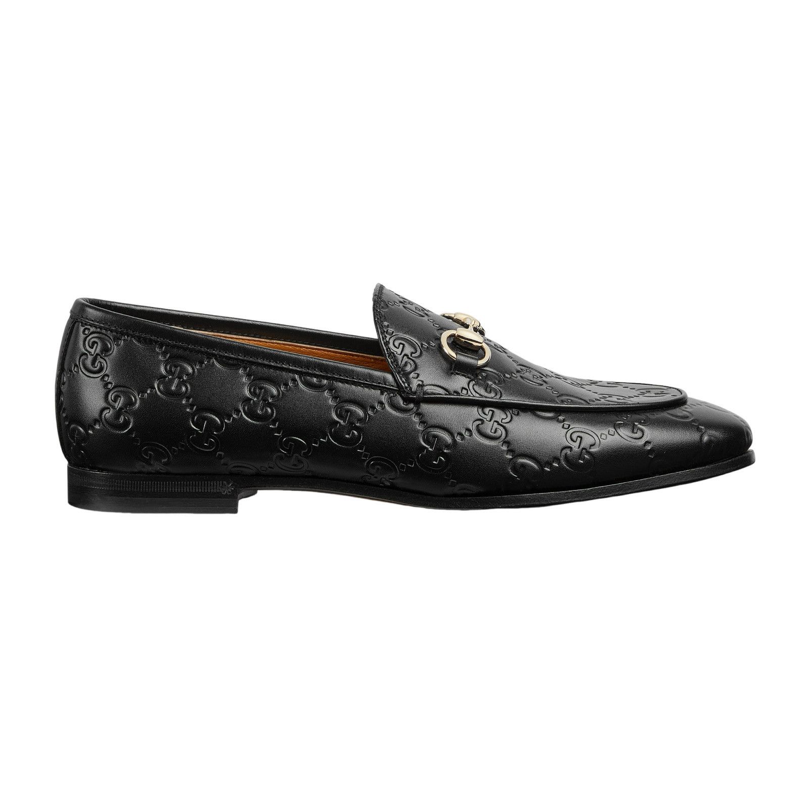 GUCCI Jordaan $1050 Women's Black GG Leather Loafers New & A