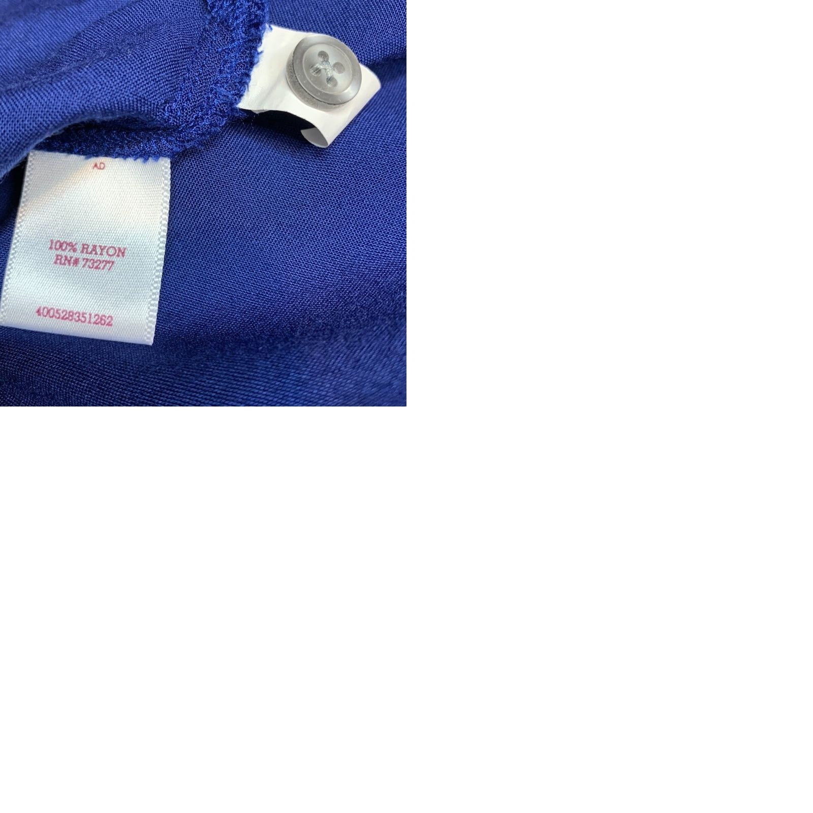 Vintage SO So Perfect Shirt Womens M Button-Up Sleeveless Dark Blue Relaxed 100% Rayon Size M / US 6-8 / IT 42-44 - 9 Thumbnail