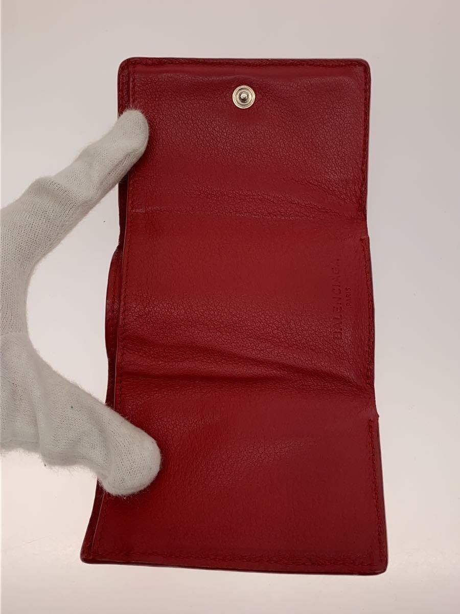 Balenciaga Balenciaga Leather Tri-Fold Wallet Red Size ONE SIZE - 4 Thumbnail
