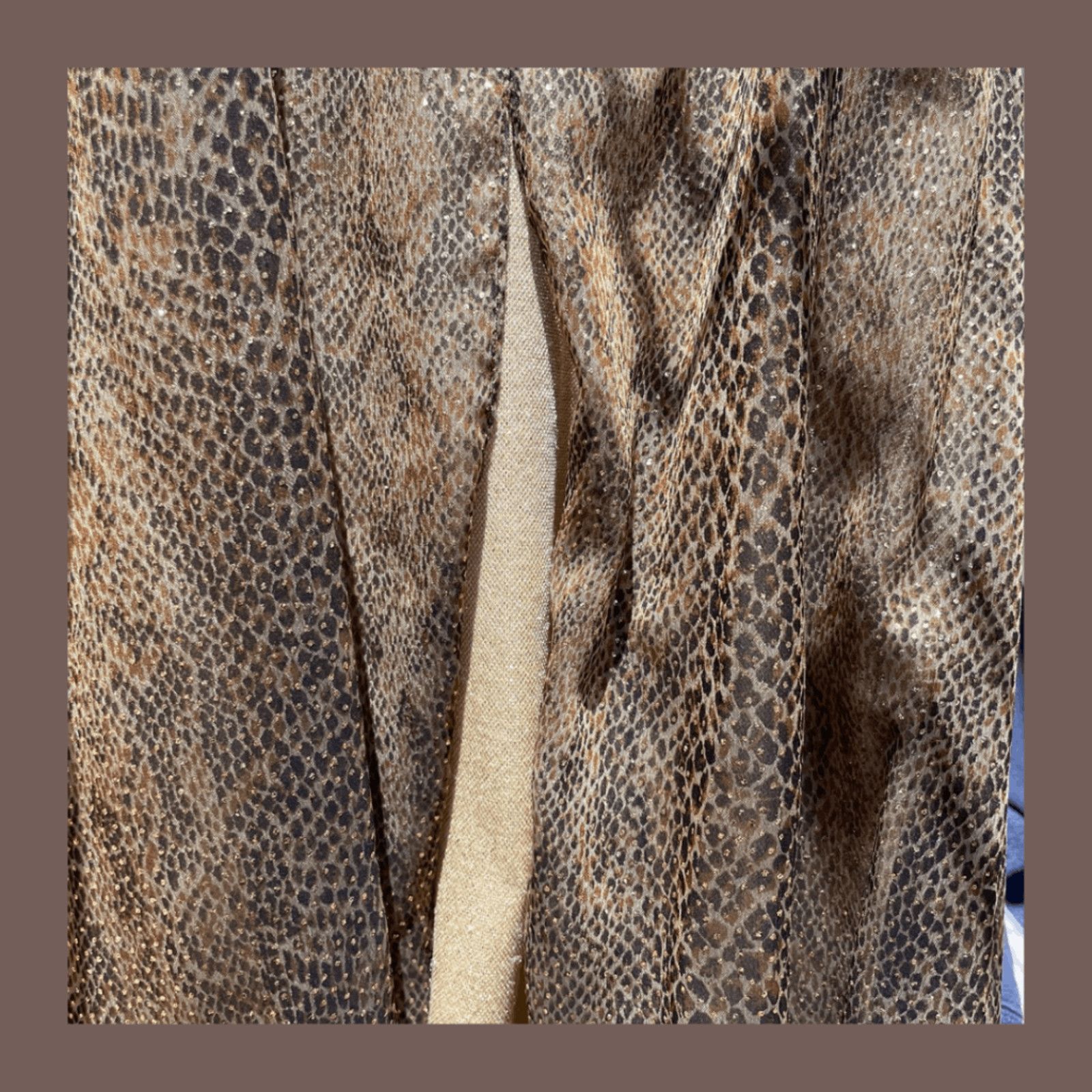 Vintage VTG Maxi Dress, Morgan & Co Brown Metallic Halter | 80s Glam Size L / US 10 / IT 46 - 4 Thumbnail