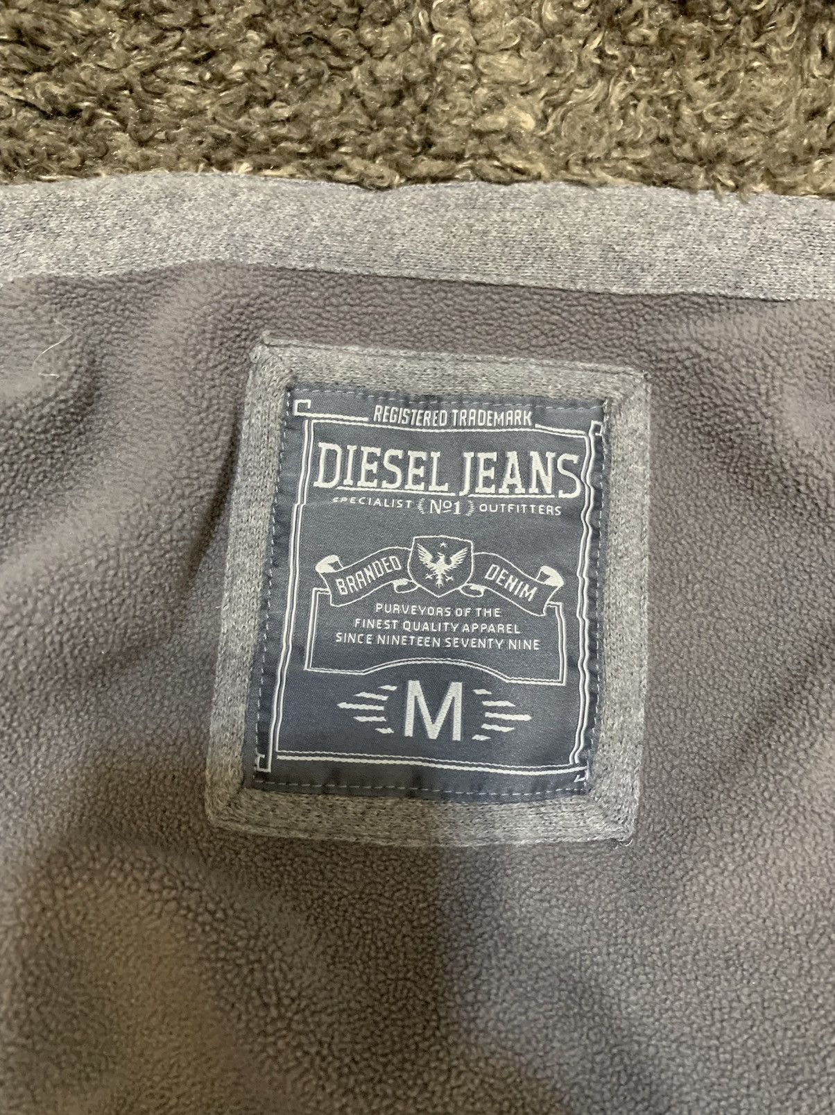 Diesel × Vintage Vintage Diesel Y2K Grey Knit Zip Hoodie Avant Garde Fur Hood Size US M / EU 48-50 / 2 - 8 Thumbnail