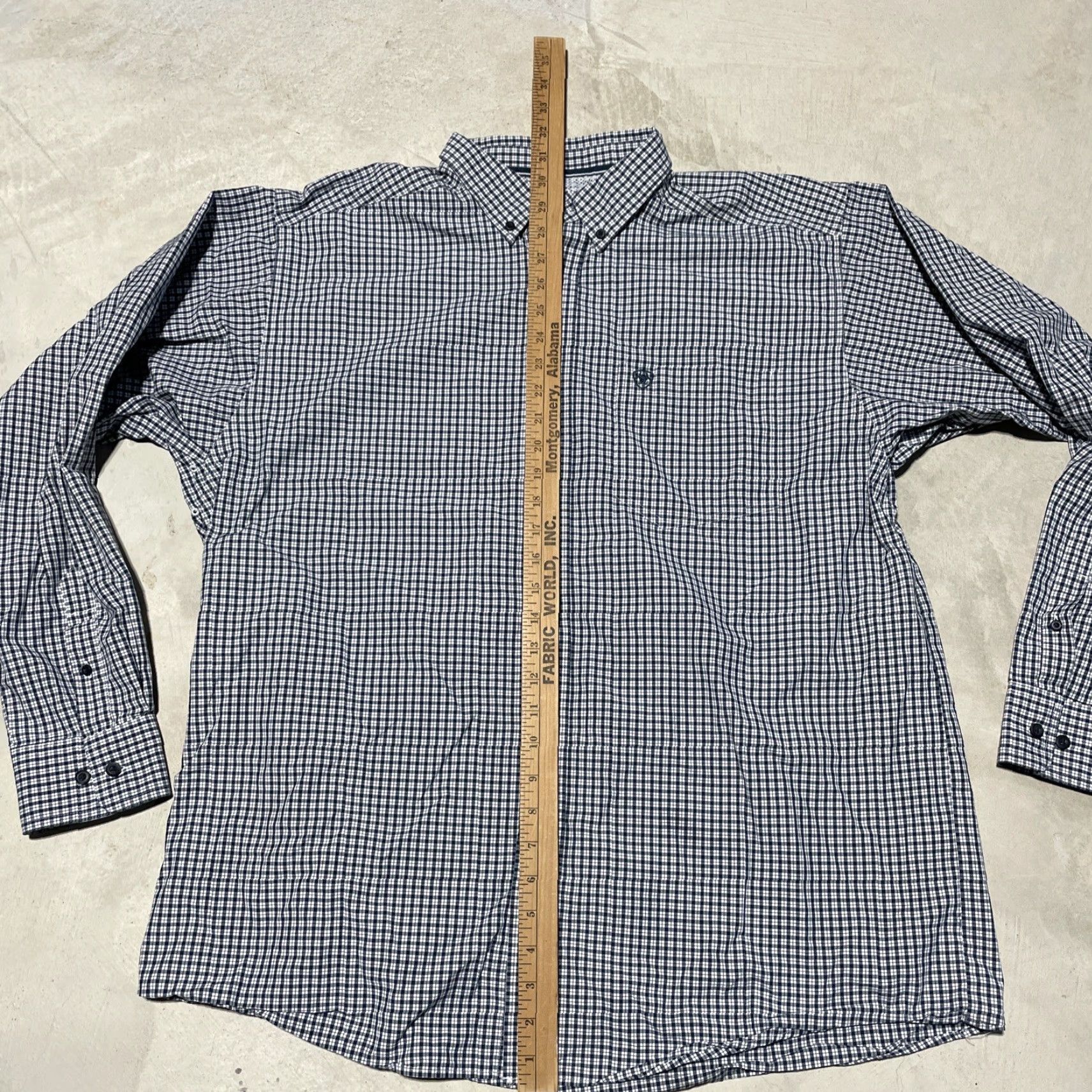 Ariat Ariat Pro Series Shirt XL Blue Gingham Long Sleeve Button-Down Collared Mens Regular Casual Workwear Size US XL / EU 56 / 4 - 5 Thumbnail