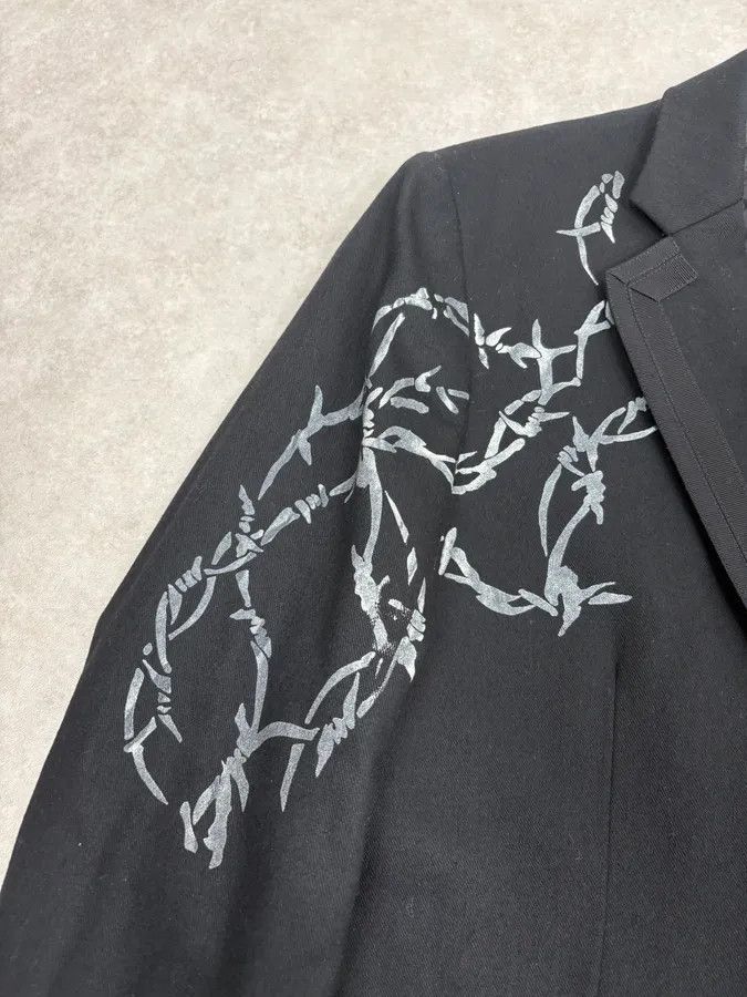 John Galliano AW2010 John Galliano Black Barbed Wire Blazer Jacket Size 44R - 9 Thumbnail
