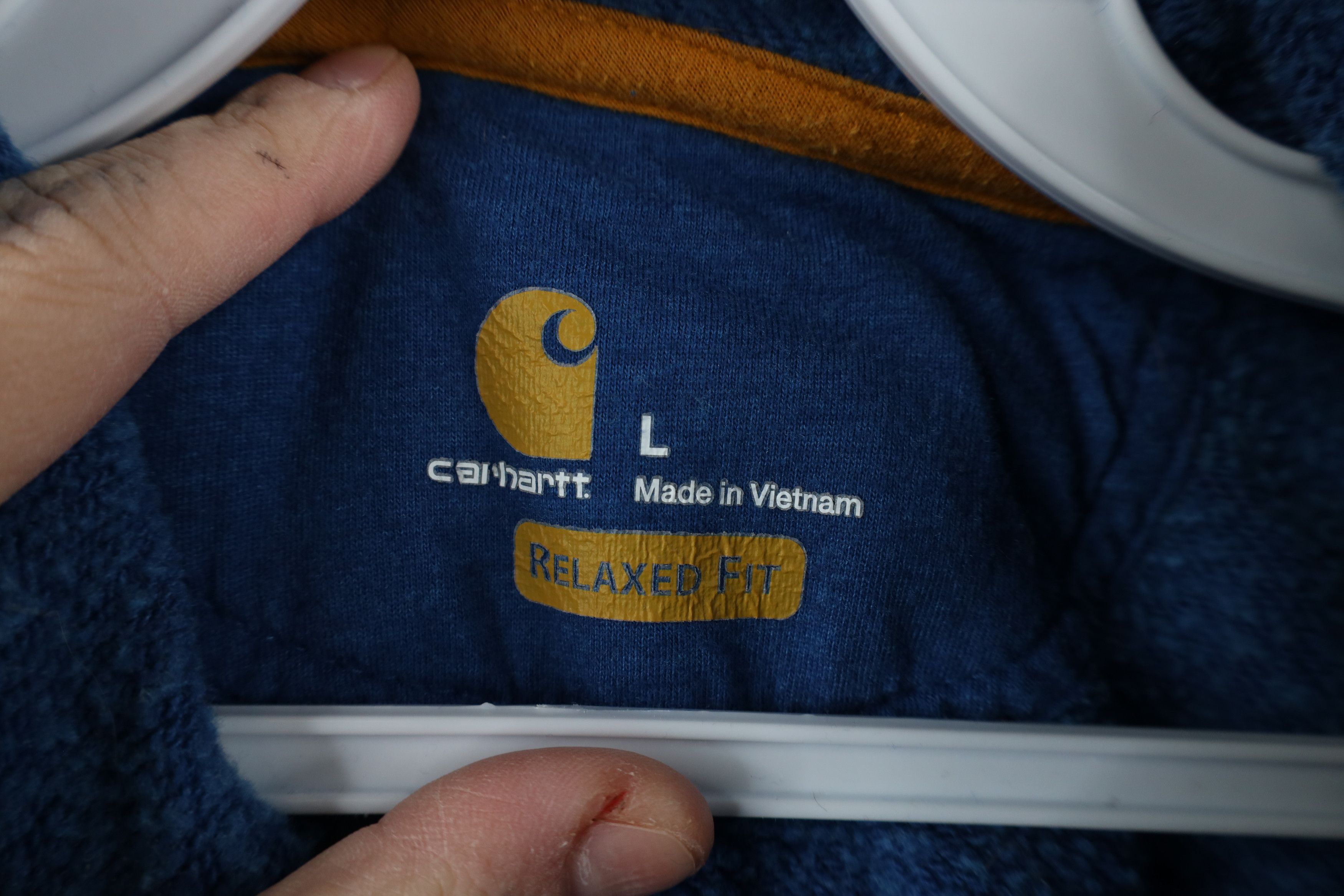 Carhartt × Vintage Vintage Y2K Carhartt Spell Big Logo Hoodie Sweatshirt Blue Size US L / EU 52-54 / 3 - 8 Thumbnail