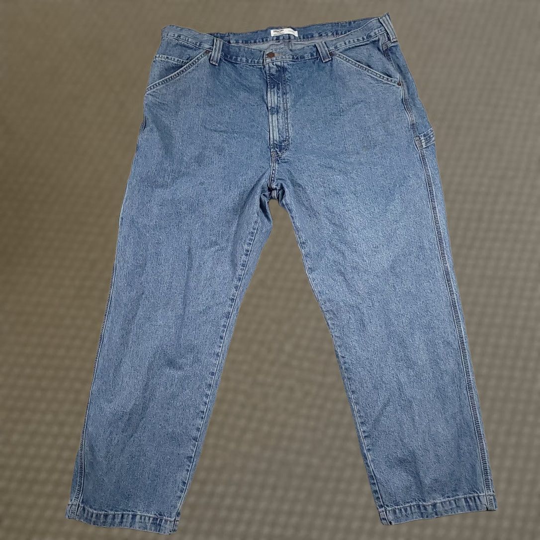 Levi's VINTAGE Levi’s Strauss Signature Gold Label Carpenter Jeans Mens 46X32 Regular Denim Gold 42X31 Jeans Mens CarpentER Workwear Stains Included Size US 30 / EU 46 - 1 Thumbnail