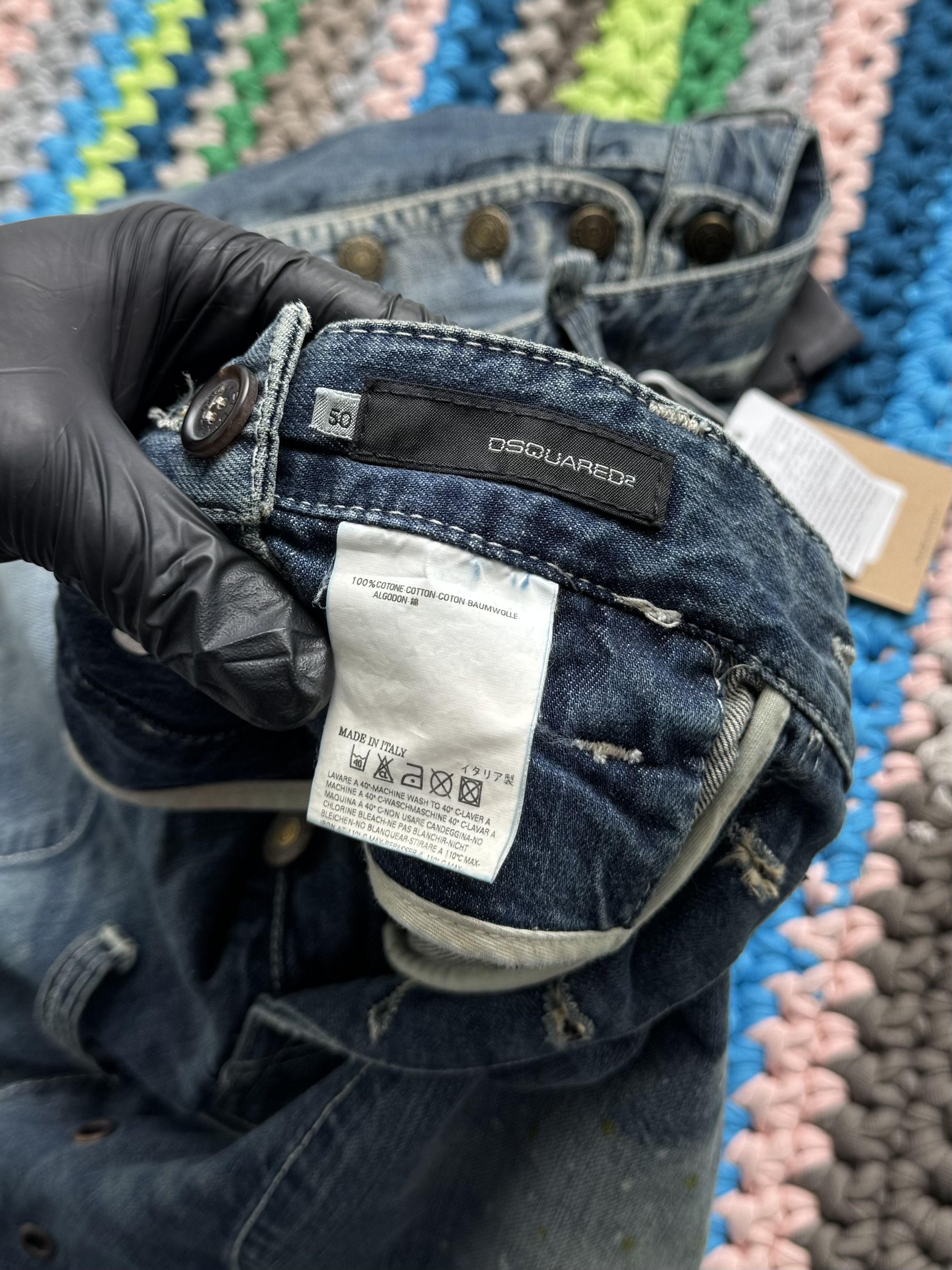 Dsquared2 Disquared2 Distressed Jeans Straight Leg Paint Splatter Y2K Size US 34 / EU 50 - 13 Thumbnail