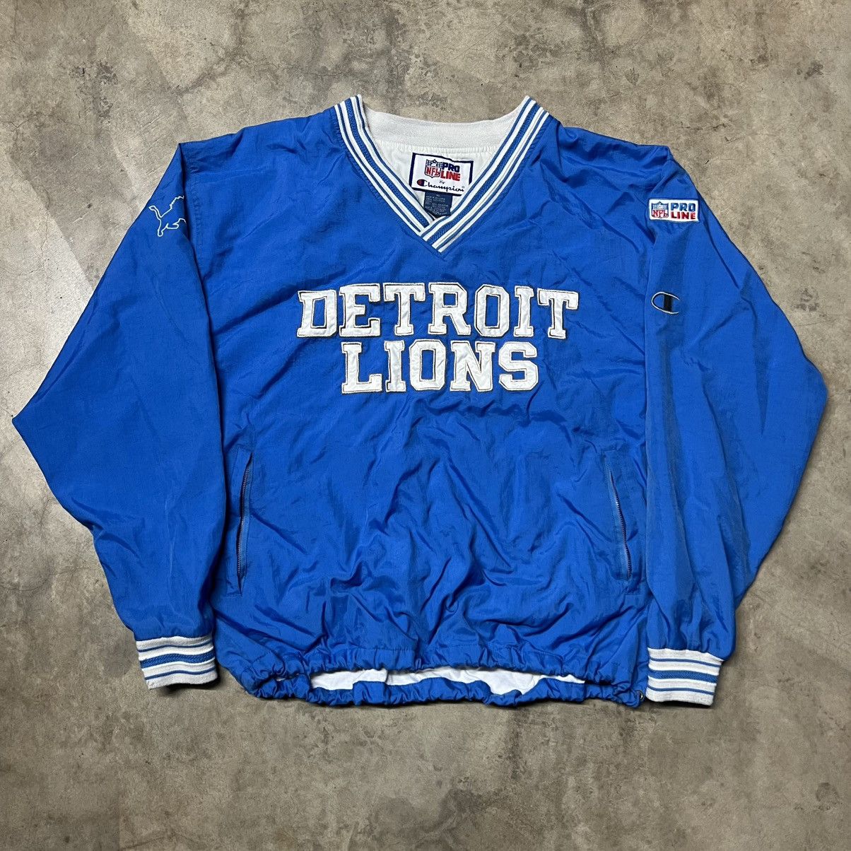 Champion × NFL × Vintage Vintage 90’s NFL Detroit Lions Windbreaker Champion Jersey Size US XL / EU 56 / 4 - 3 Thumbnail