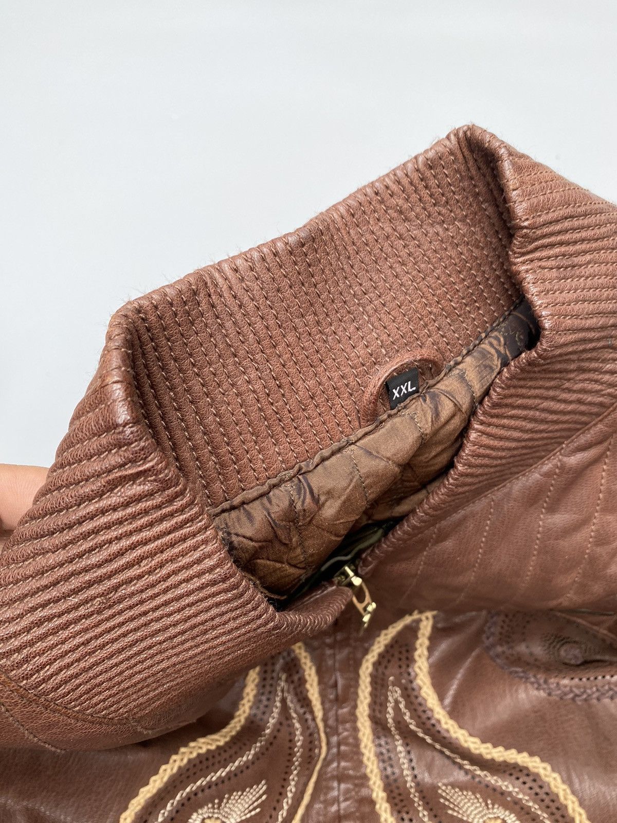 Al Wissam Al- Wissam- Indian Heritage Mango Pattern Leather Jacket Size US XXL / EU 58 / 5 - 17 Thumbnail