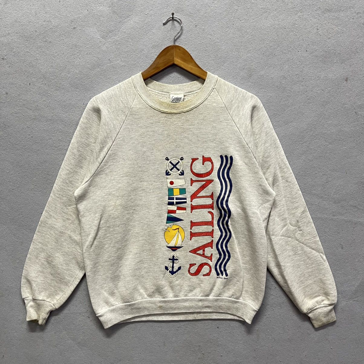 Vintage Vintage 1990s Gopher Sport “Sailing” Nautical Sweatshirt Size US M / EU 48-50 / 2 - 1 Thumbnail