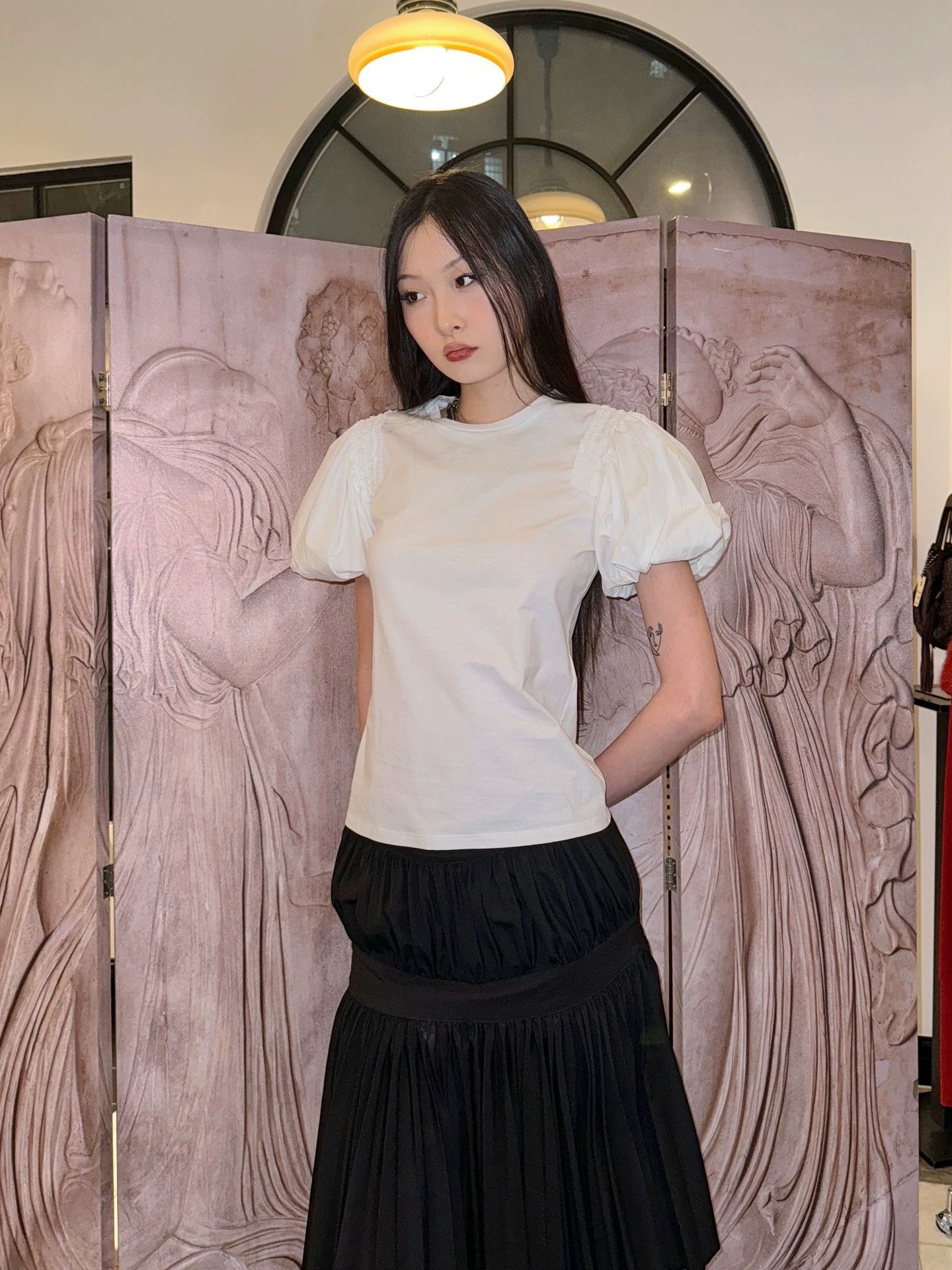 Alexander McQueen McQueen Puffed Bud Sleeve Waisted T-Shirt Vintage 38 Size XS / US 0-2 / IT 36-38 - 1 Thumbnail