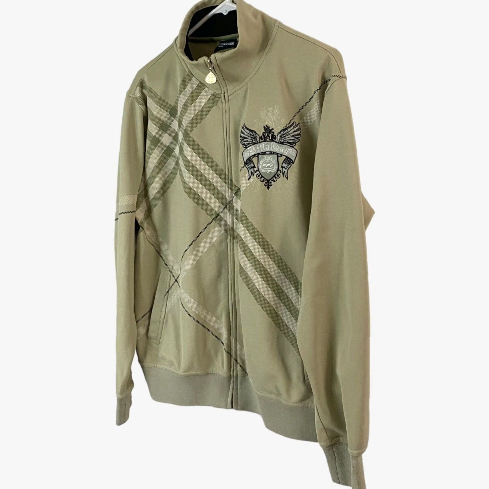 Billabong VINTAGE Billabong Y2K Track Jacket Mock Neck Full Zip Embroidered Green Mens Large L Size US L / EU 52-54 / 3 - 2 Thumbnail