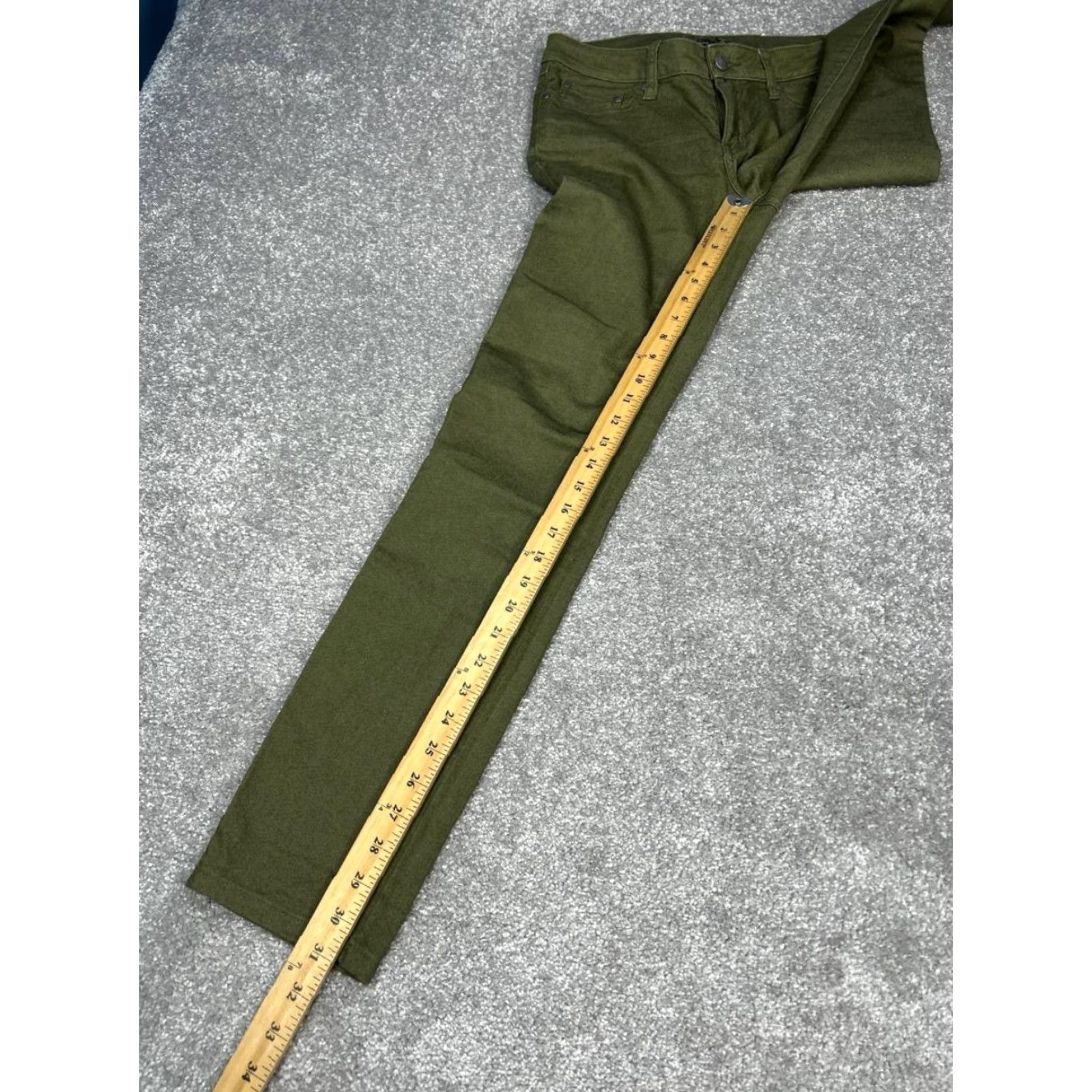 Prana Prana Jeans Womens 4 Green Denim Logo Cotton Stretch Mid Rise Straight Leg 30x31 Size 27" / US 4 / IT 40 - 3 Thumbnail