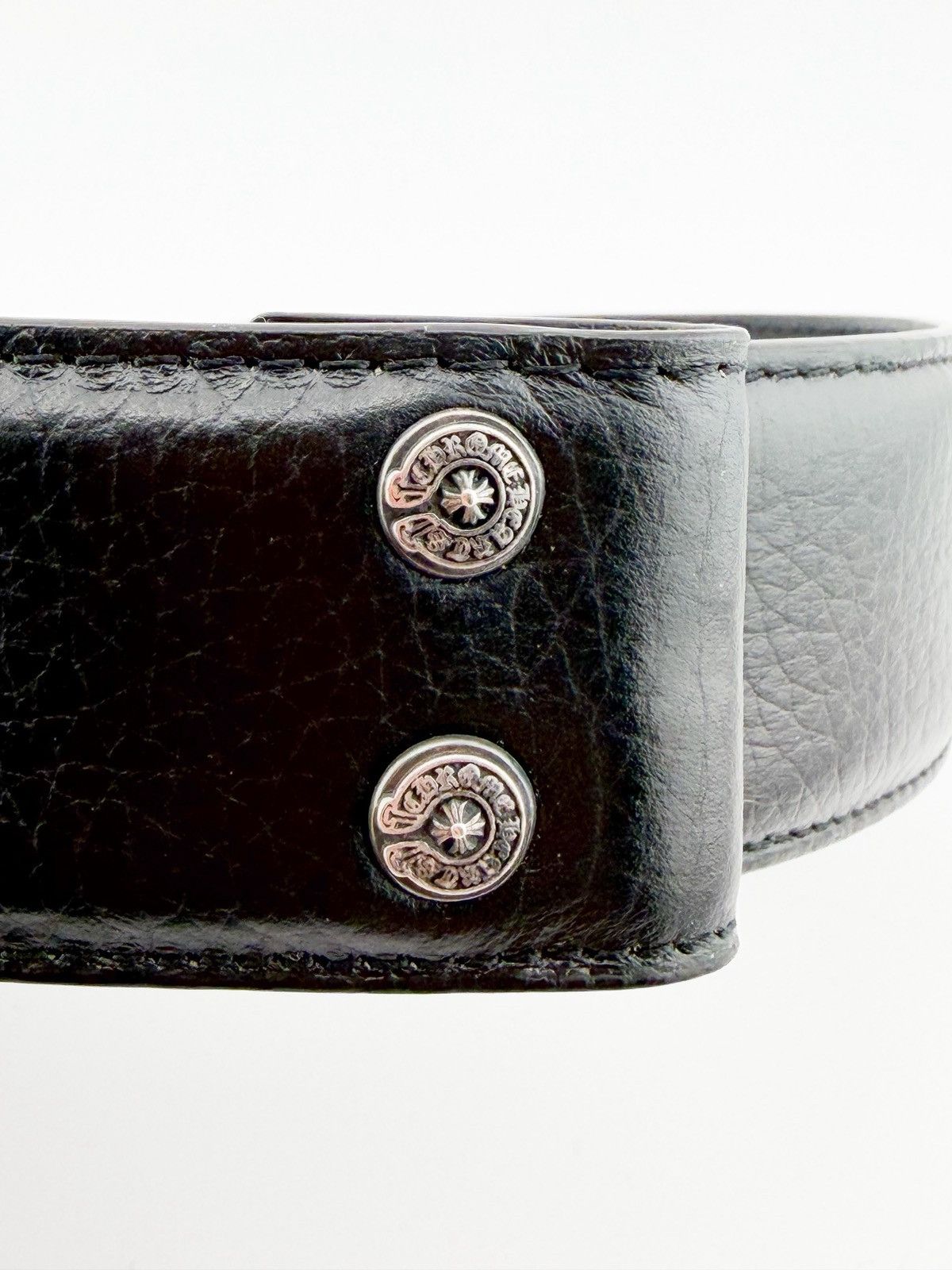 Chrome Hearts RARE! Chrome Hearts black leather belt strap (no buckle) Size 38 - 3 Thumbnail
