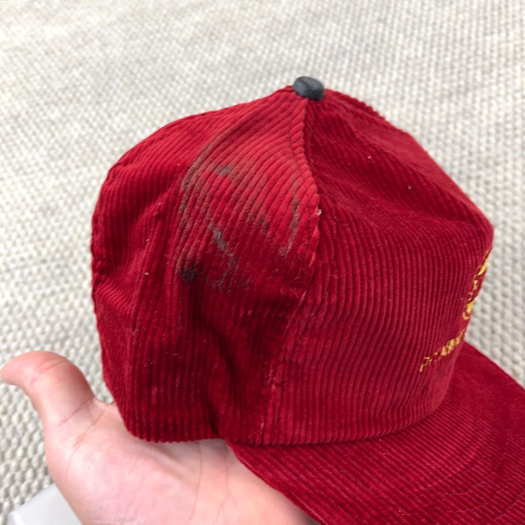 Vintage VINTAGE Norfolk Western Trucker Hat Cap Corduroy N&W Railroad Pocahontas USA Adult Adjustable Red 80s 90s Mens Size ONE SIZE - 4 Thumbnail