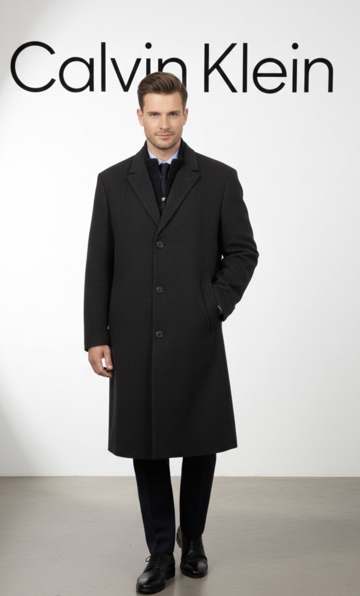 Calvin Klein CALVIN KLEIN Wool Long Coat xxl single breasted Size US XXL / EU 58 / 5 - 1 Thumbnail