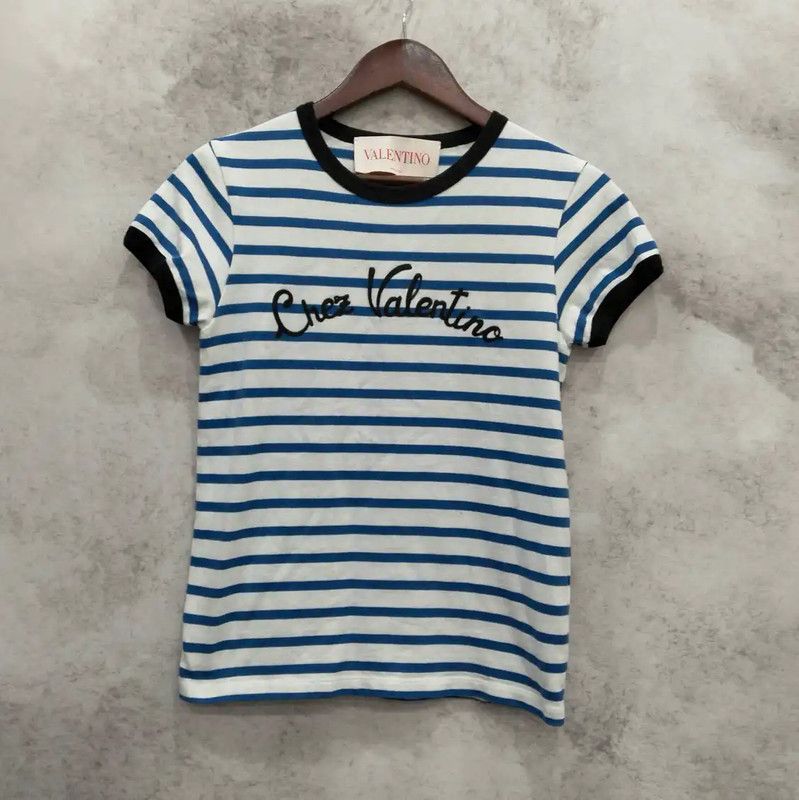 Valentino Valentino Striped Summer Cotton Women's T-Shirt 0089 Size M / US 6-8 / IT 42-44 - 1 Thumbnail