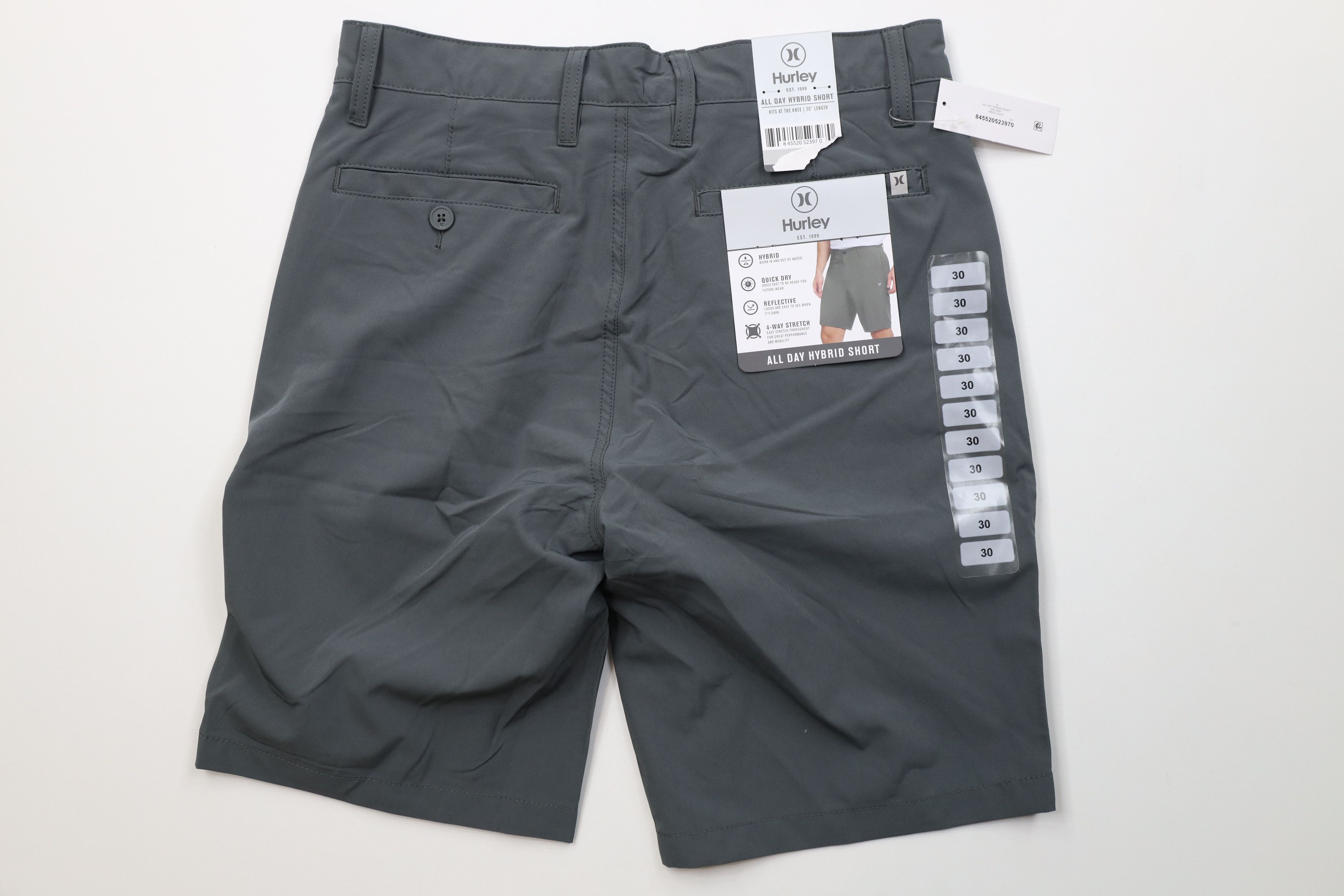 Hurley New Hurley All Day Hybrid Shorts Stretch Gray Reflective Size US 30 / EU 46 - 8 Thumbnail