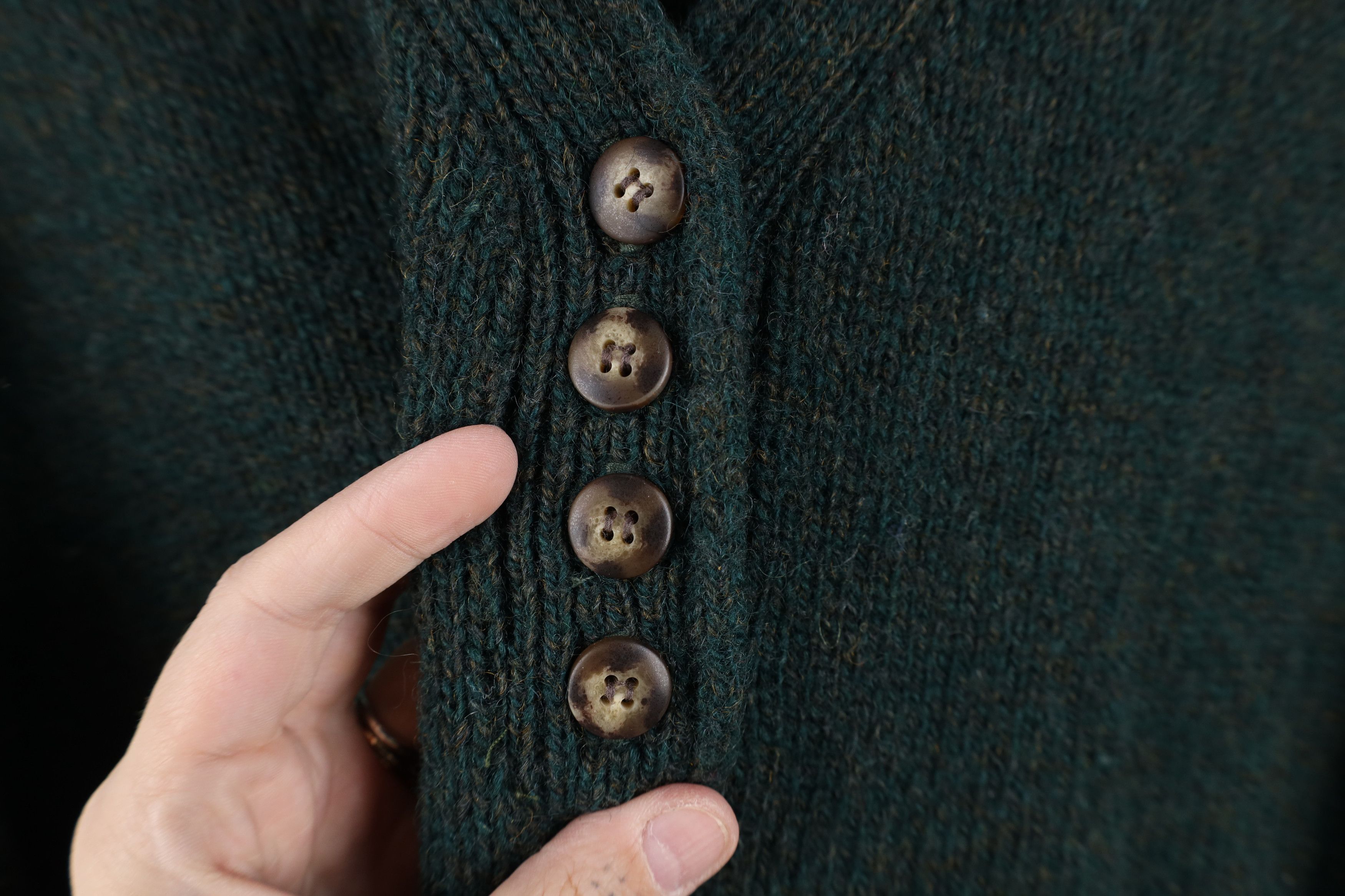 Woolrich Woolen Mills Vintage 90s Woolrich Wool Marled Knit Henley Sweater Green Size S / US 4 / IT 40 - 4 Thumbnail