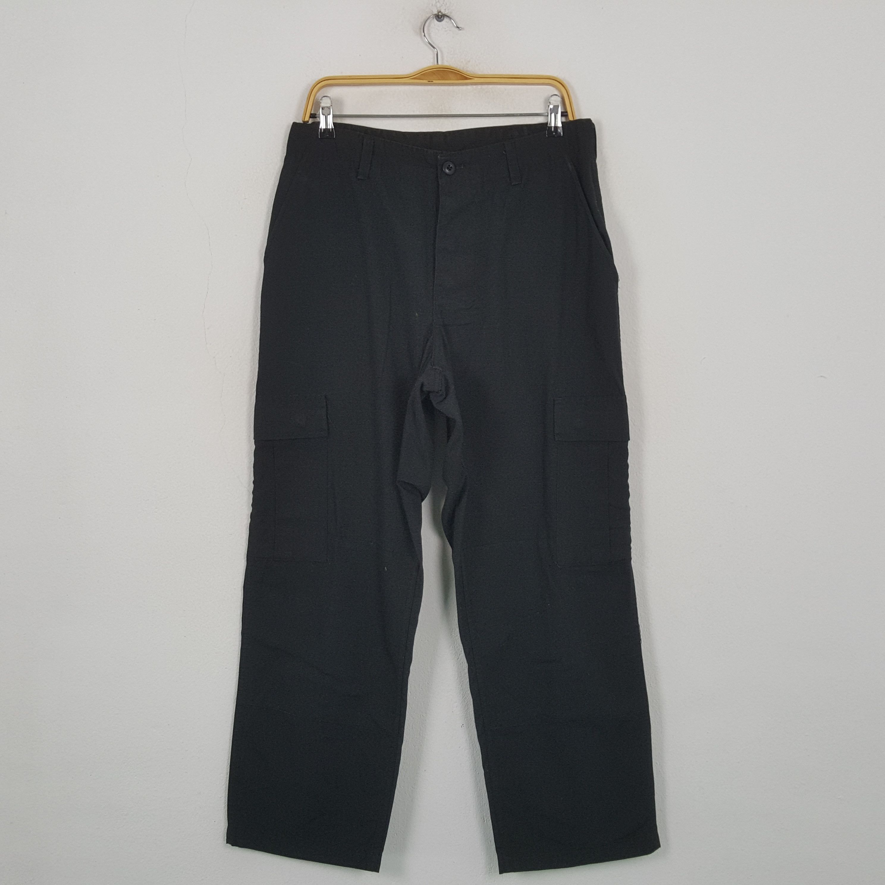 Designer Vintage Black Cargo Streetwear Skateboard Casual Pants RR9 Size US 30 / EU 46 - 1 Thumbnail
