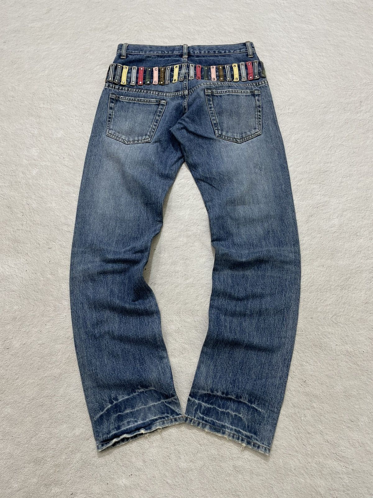 Number (N)ine 2000s Japanese Double Waist Denim Wash Distressed LGB ifsix Size US 29 - 8 Thumbnail