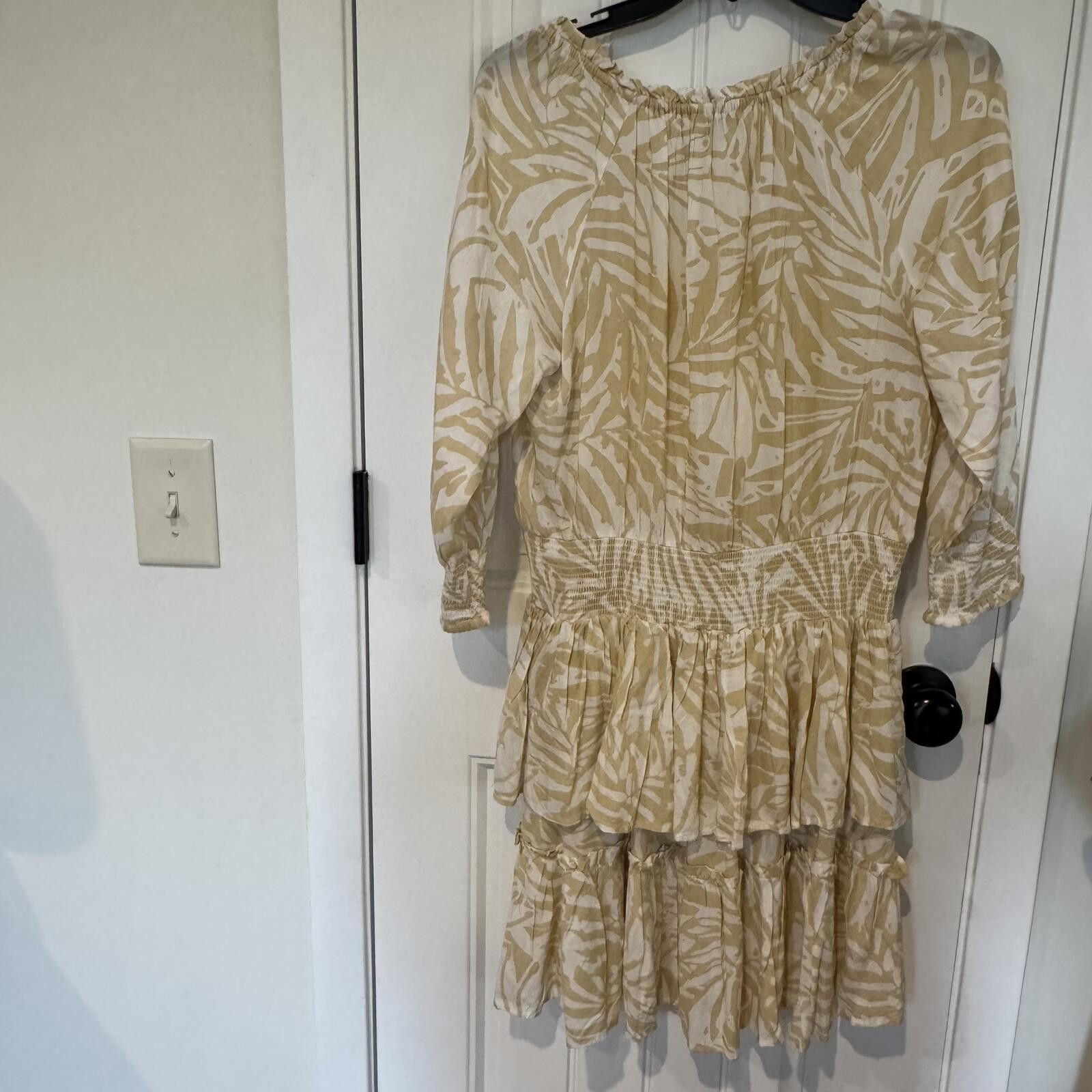 Other Patrons of Peace Beige and White Patterned Dress Size Large Size L / US 10 / IT 46 - 4 Thumbnail
