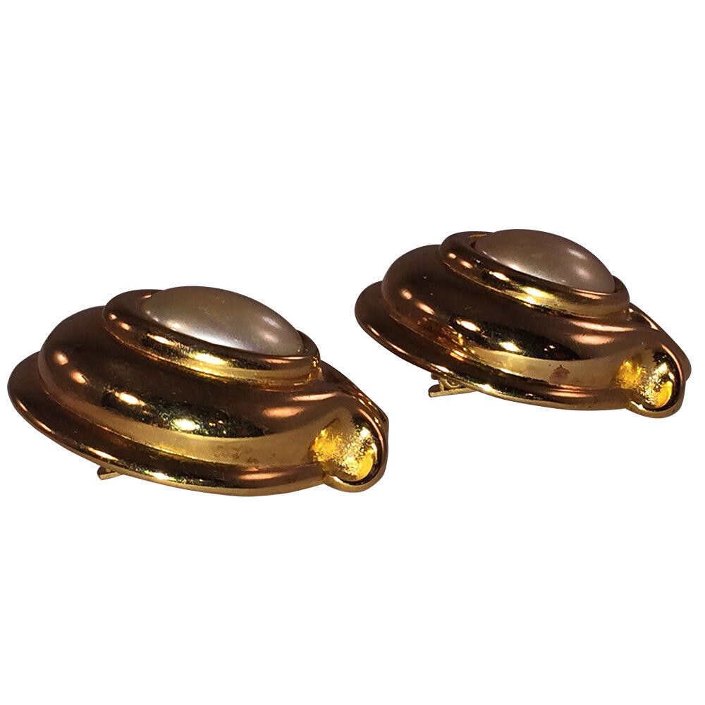 Fendi Large Fendi Earrings with Simulated Pearl Cabochons Size ONE SIZE - 3 Thumbnail
