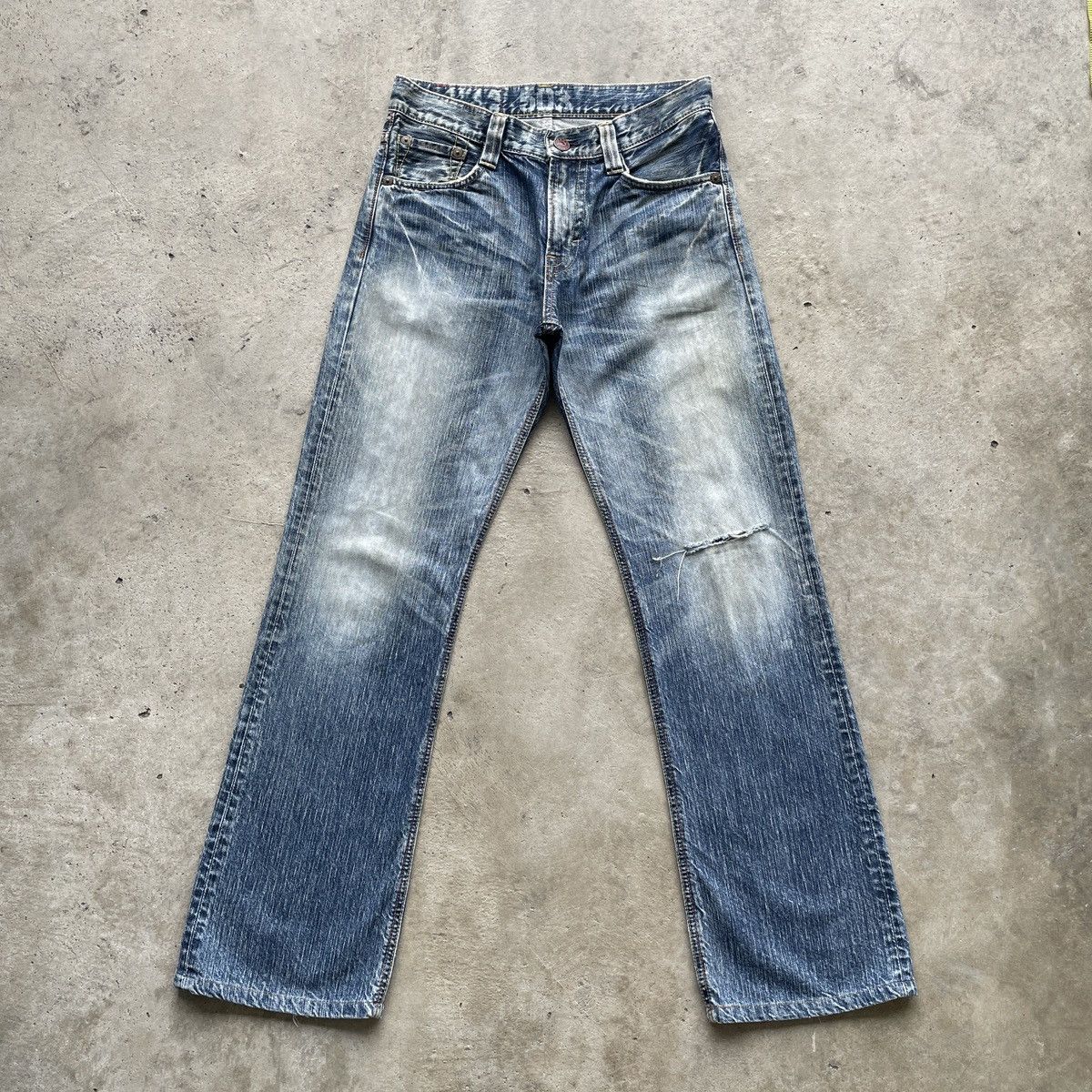 Edwin Vintage Edwin 503 Distressed FLARE Faded Jeans Pants Denim Size US 30 / EU 46 - 1 Thumbnail