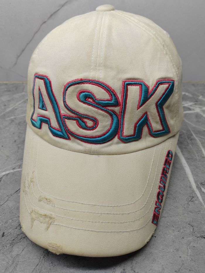 Japanese Brand Vintage ASK Distressed Style Cap Hat Size ONE SIZE - 1 Thumbnail