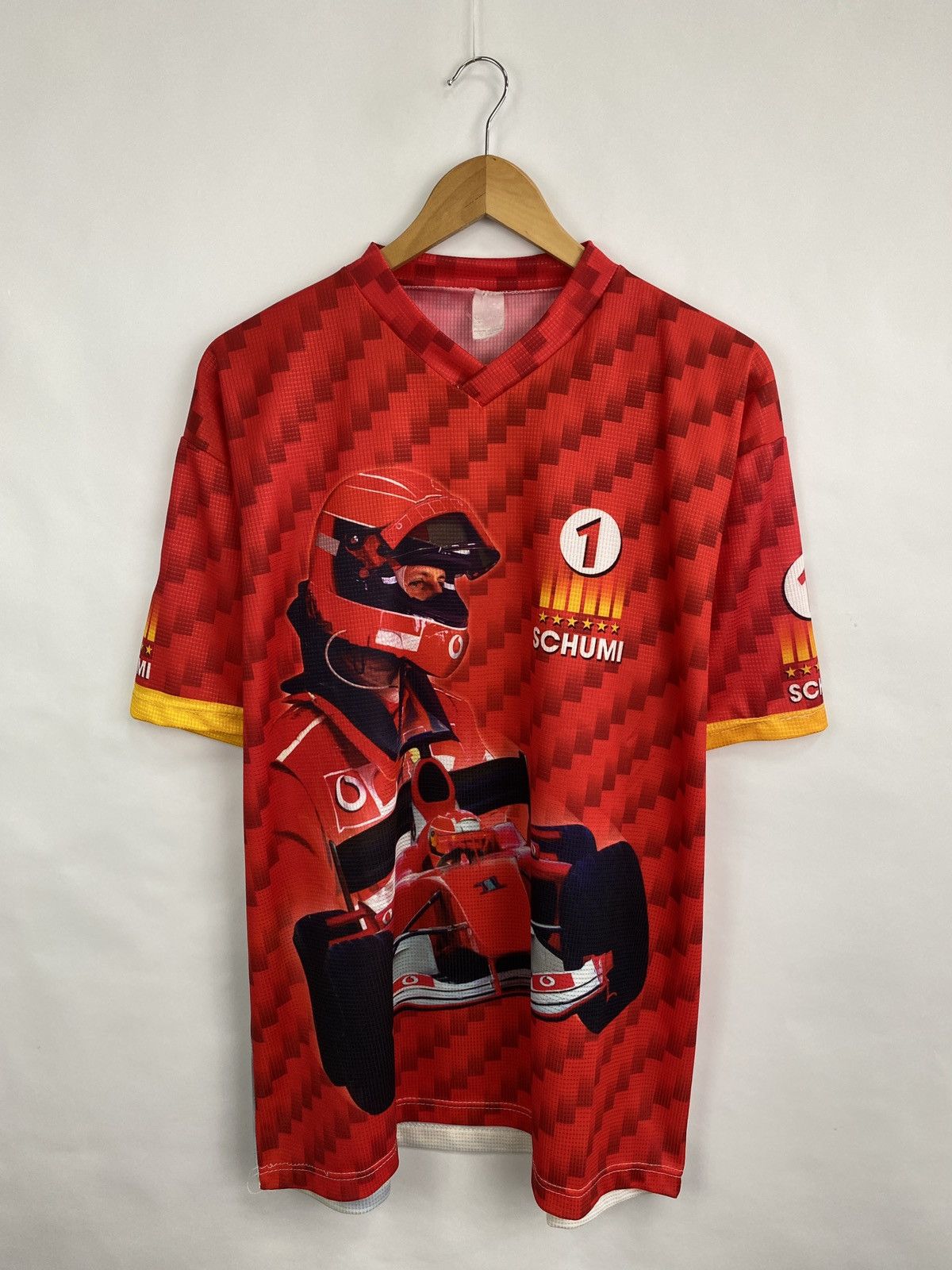 Ferrari Vintage 90s Michael Schumacher Schumi 1 Fan Jersey T-Shirt Size US L / EU 52-54 / 3 - 3 Thumbnail
