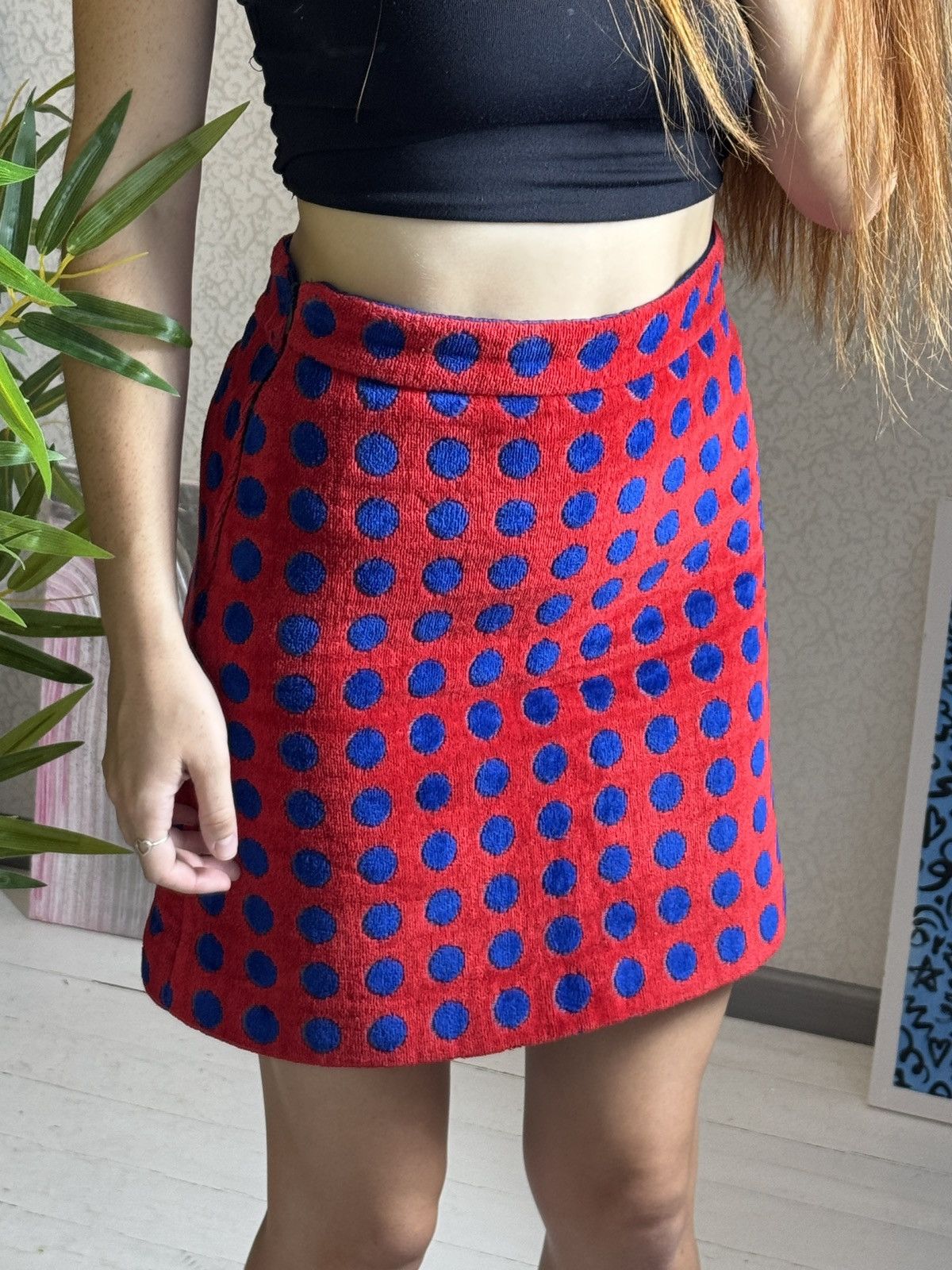 Miu Miu VINTAGE MIU MIU POLKA DOT TERRY MINI SKIRT Size 27" / US 4 / IT 40 - 12 Thumbnail