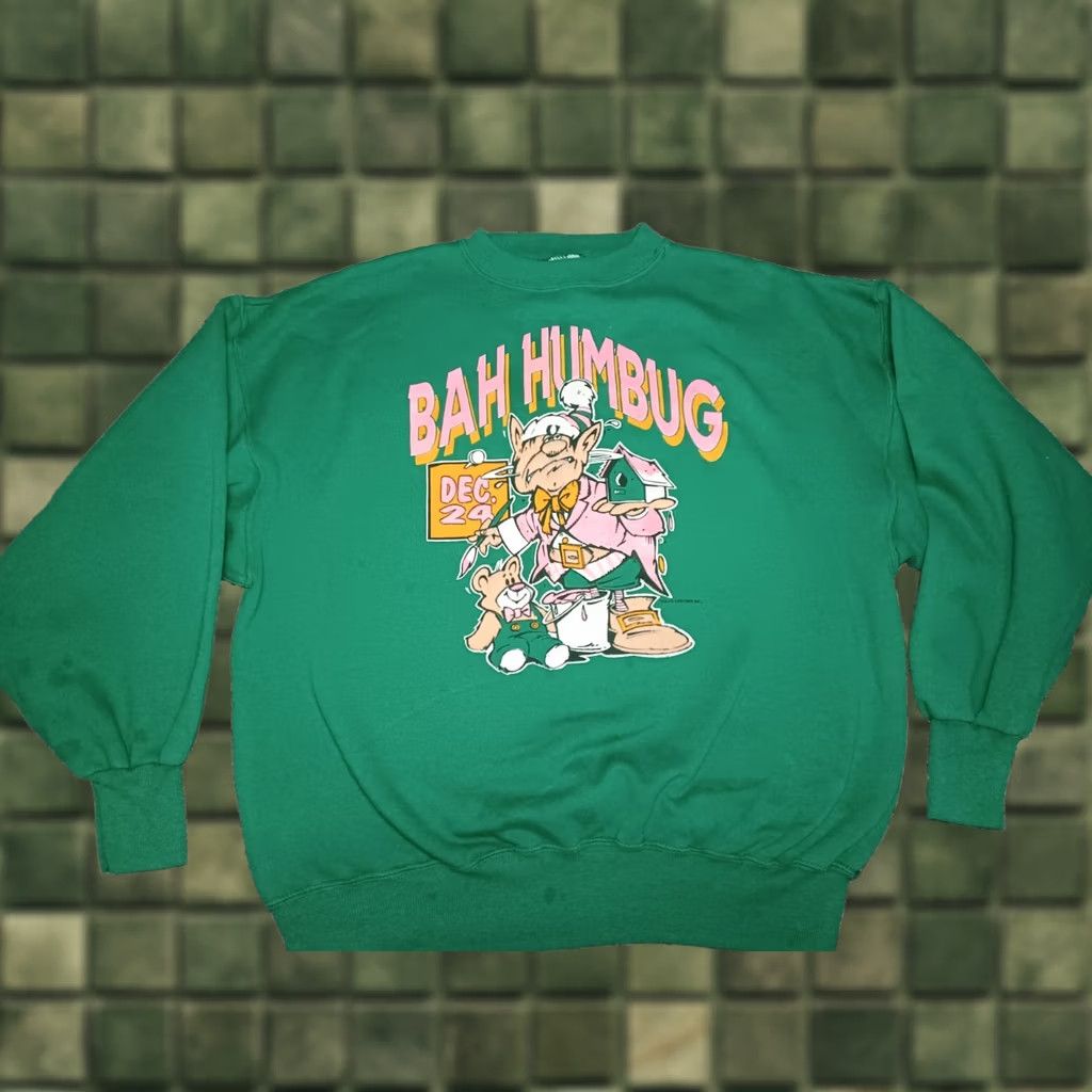 Hanes VINTAGE Hanes 90's Christmas Crewneck Sweatshirt L Green Mens Size US L / EU 52-54 / 3 - 1 Thumbnail