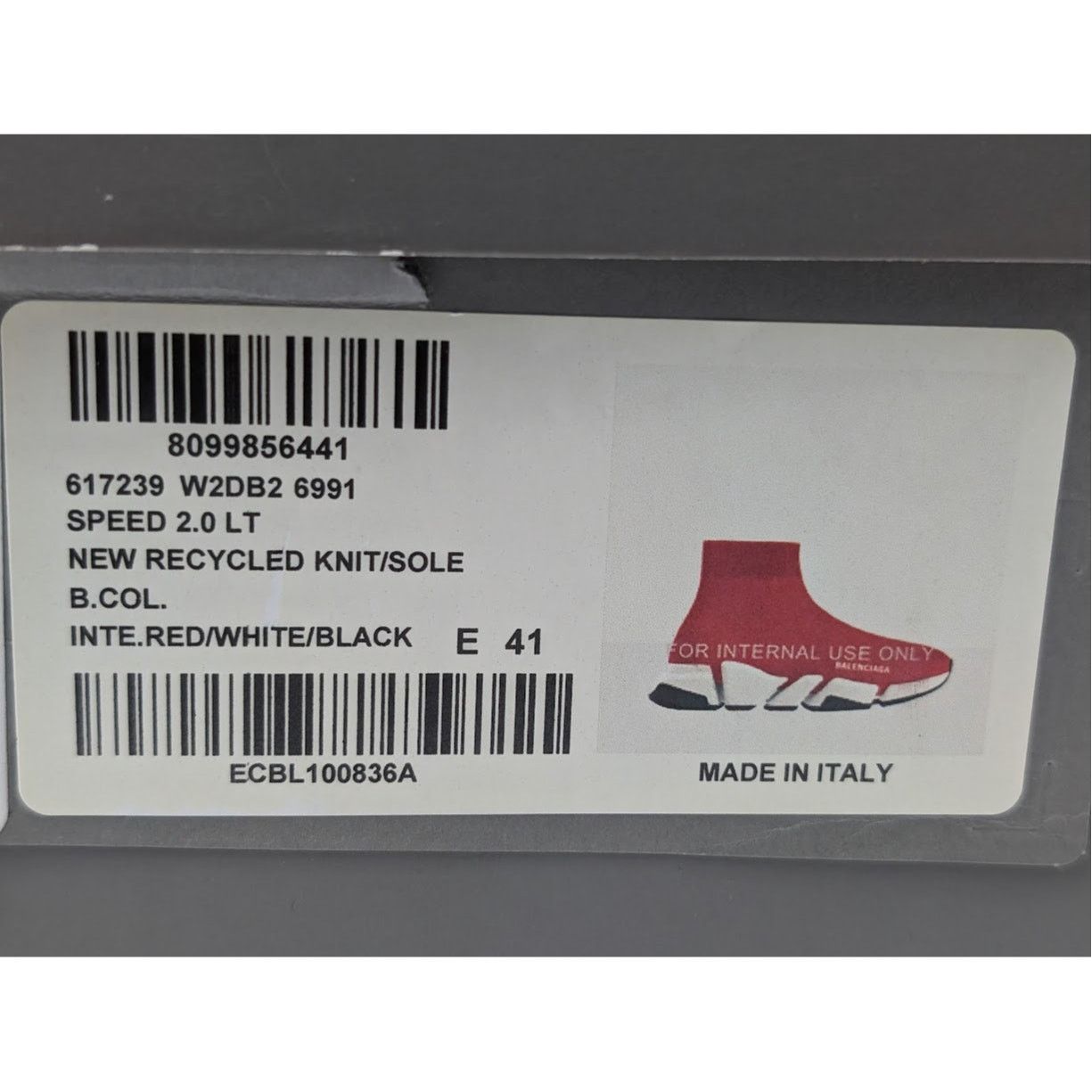 Balenciaga o1rshd1 New Recycled Speed 2.0 Low-Top Sneakers in Red/White Size US 8 / EU 41 - 24 Thumbnail