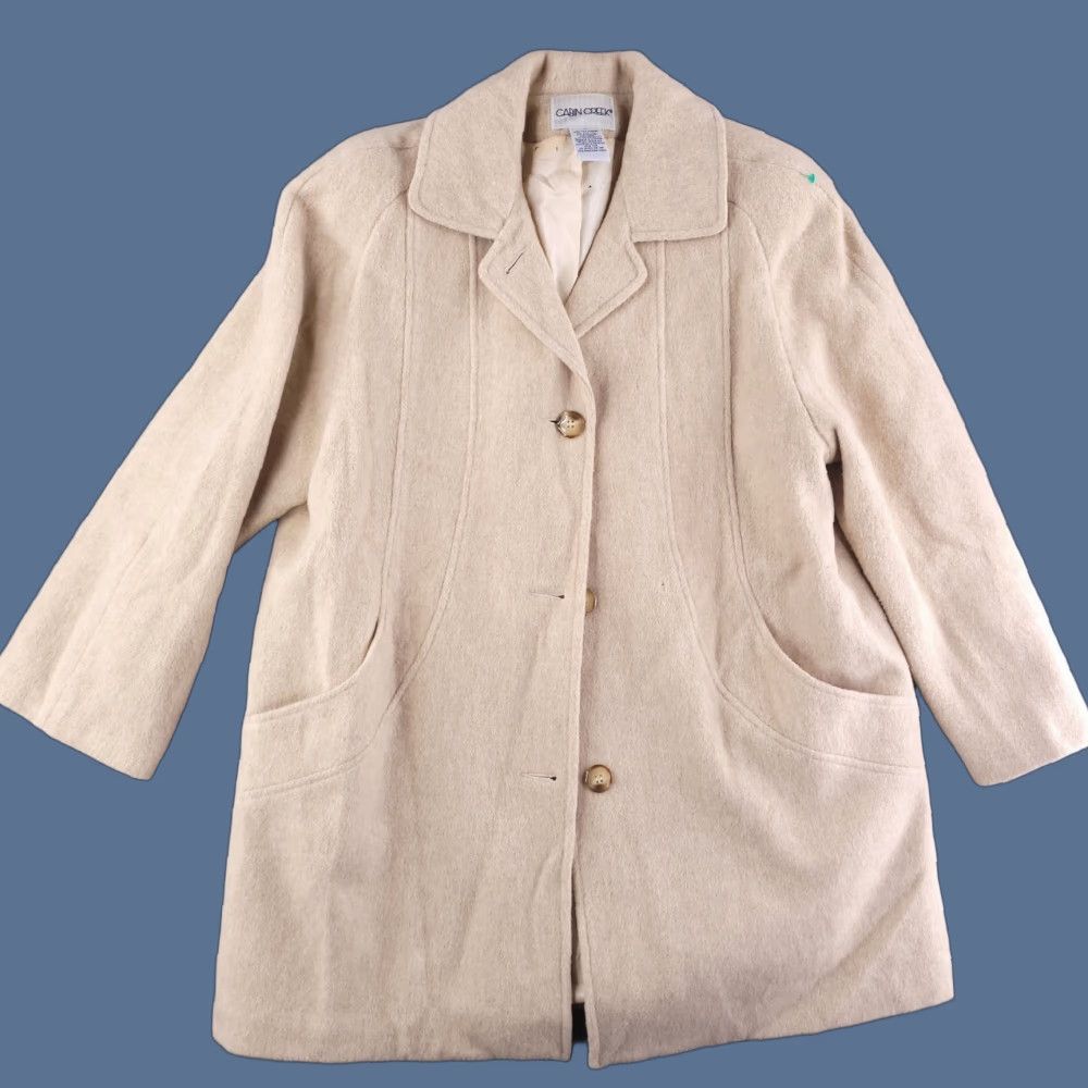Vintage Cabin Creek Coat Womens 12 Wool Overcoat Trench Long Beige Brown Size XL / US 12-14 / IT 48-50 - 1 Thumbnail