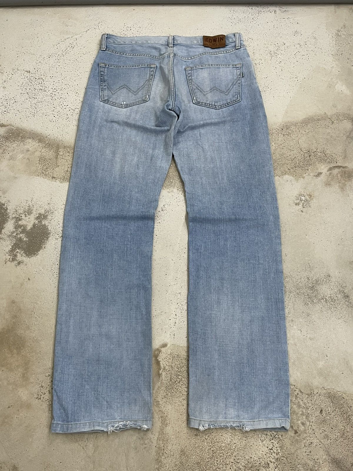 Edwin Vintage Edwin 403 Light Wash Distressed Denim Pants Size US 32 / EU 48 - 2 Thumbnail