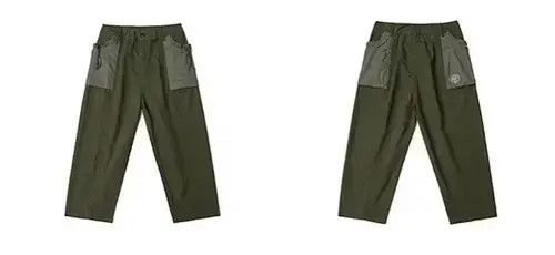 Jean 20SS Indigo Union Japan Olive Patchwork Cropped Pants Size US 33 - 2 Thumbnail