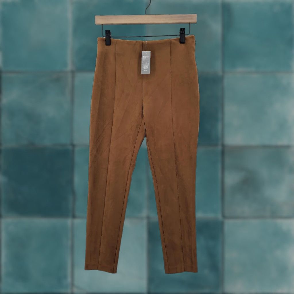 Loft LOFT Pants Womens 2P Petite Camel Brown Faux Suede Pull On Leggings Stretch NWT Size 26" / US 2 / IT 38 - 1 Thumbnail