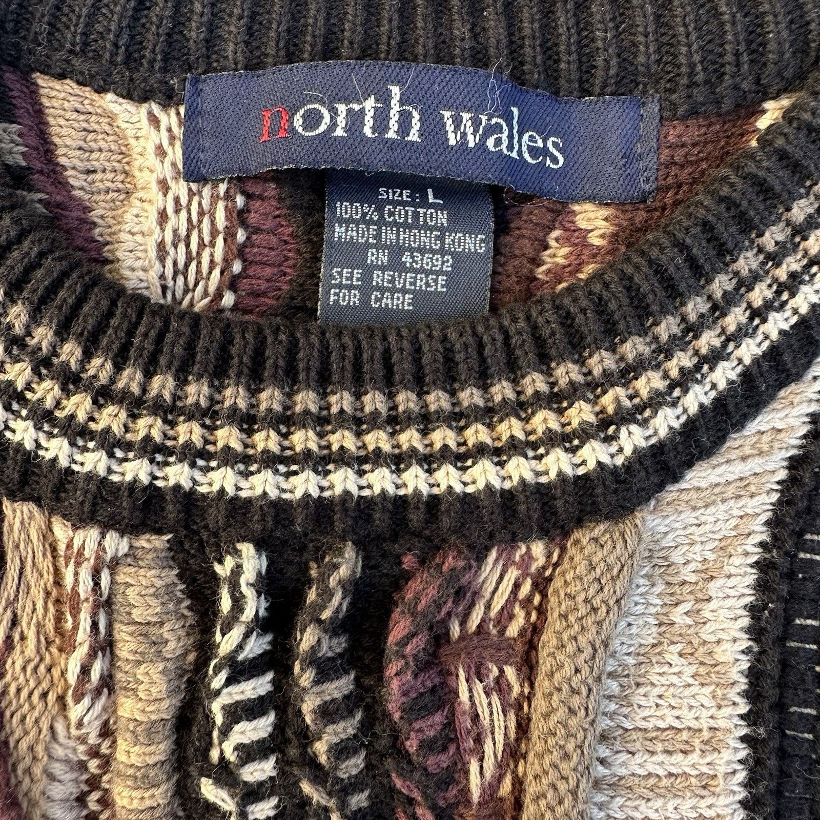 Coogi Vintage North Wales Coogi Like Knit Sweater Biggie Smalls Size US L / EU 52-54 / 3 - 3 Thumbnail