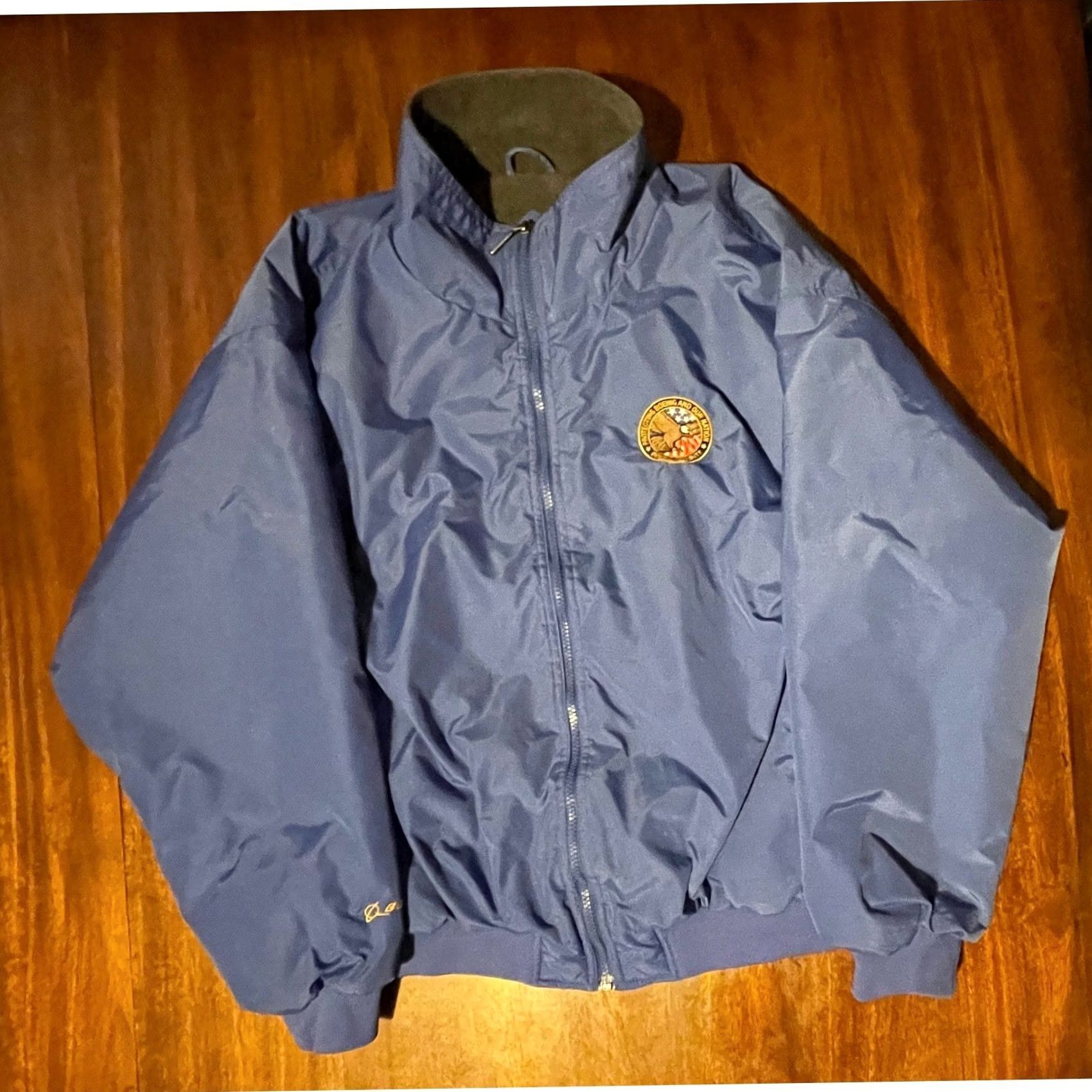 Vintage VINTAGE Harvard Square HSQ Boeing Windbreaker Jacket Mens XL Blue Full Zip Lined Pockets Embroidered Zipper Size US XL / EU 56 / 4 - 4 Thumbnail