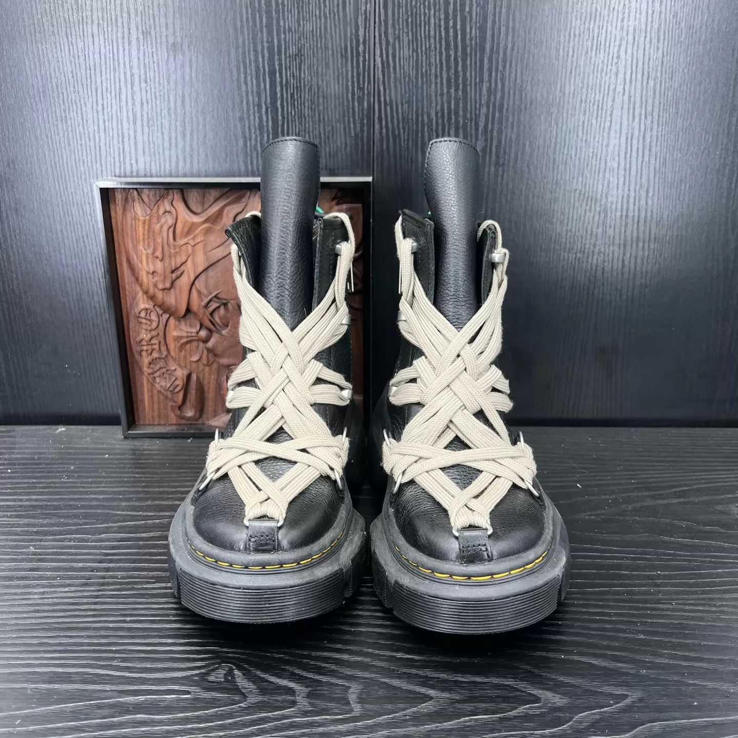 Dr. Martens Dr. Martens Black Strap Boot 36 Worn Once Like New Box Size US 5 / IT 35 - 4 Thumbnail