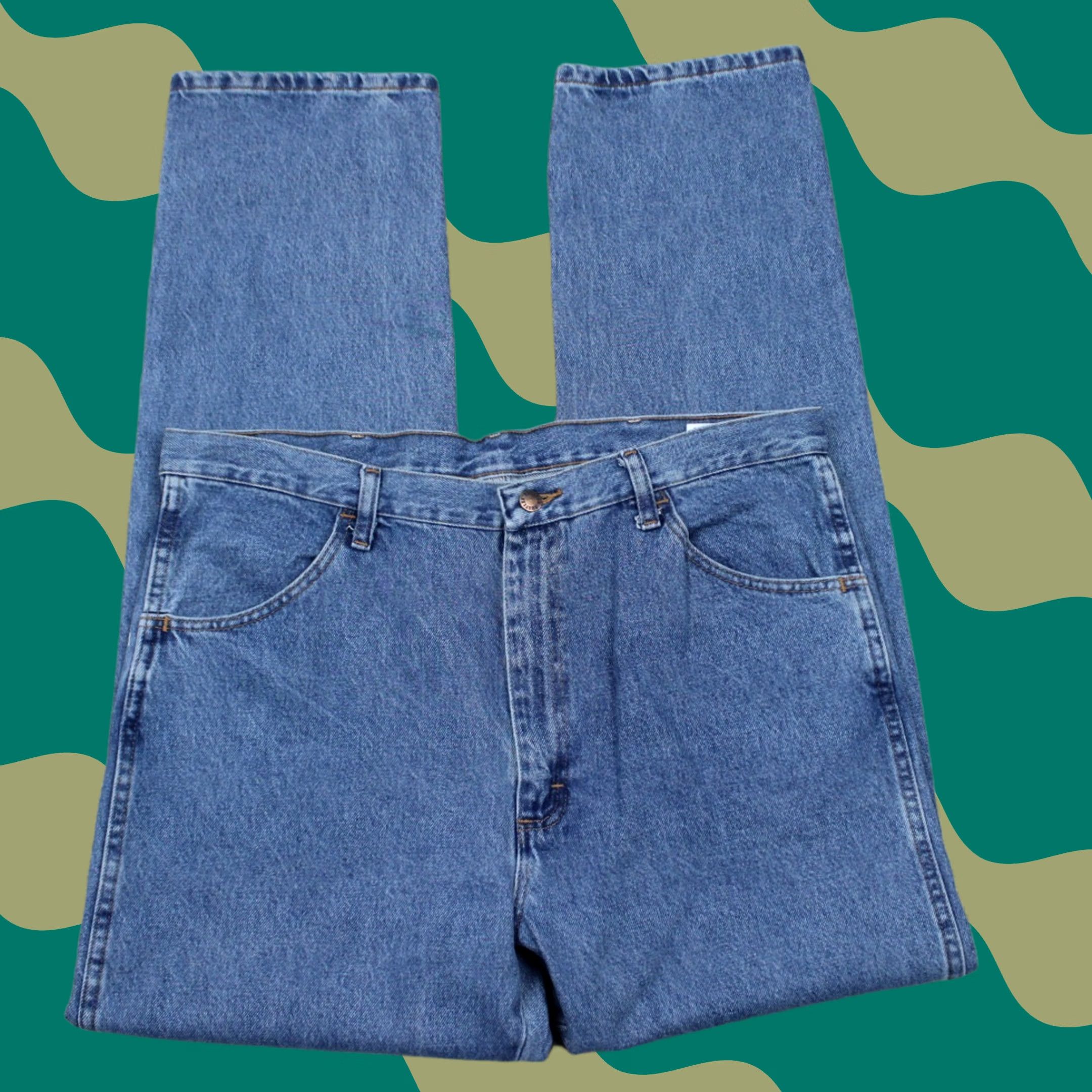 Wrangler Wrangler Rustler Jeans NWT Men 38x34 Blue Regular Fit Heavyweight Denim Straight Size US 38 / EU 54 - 1 Thumbnail
