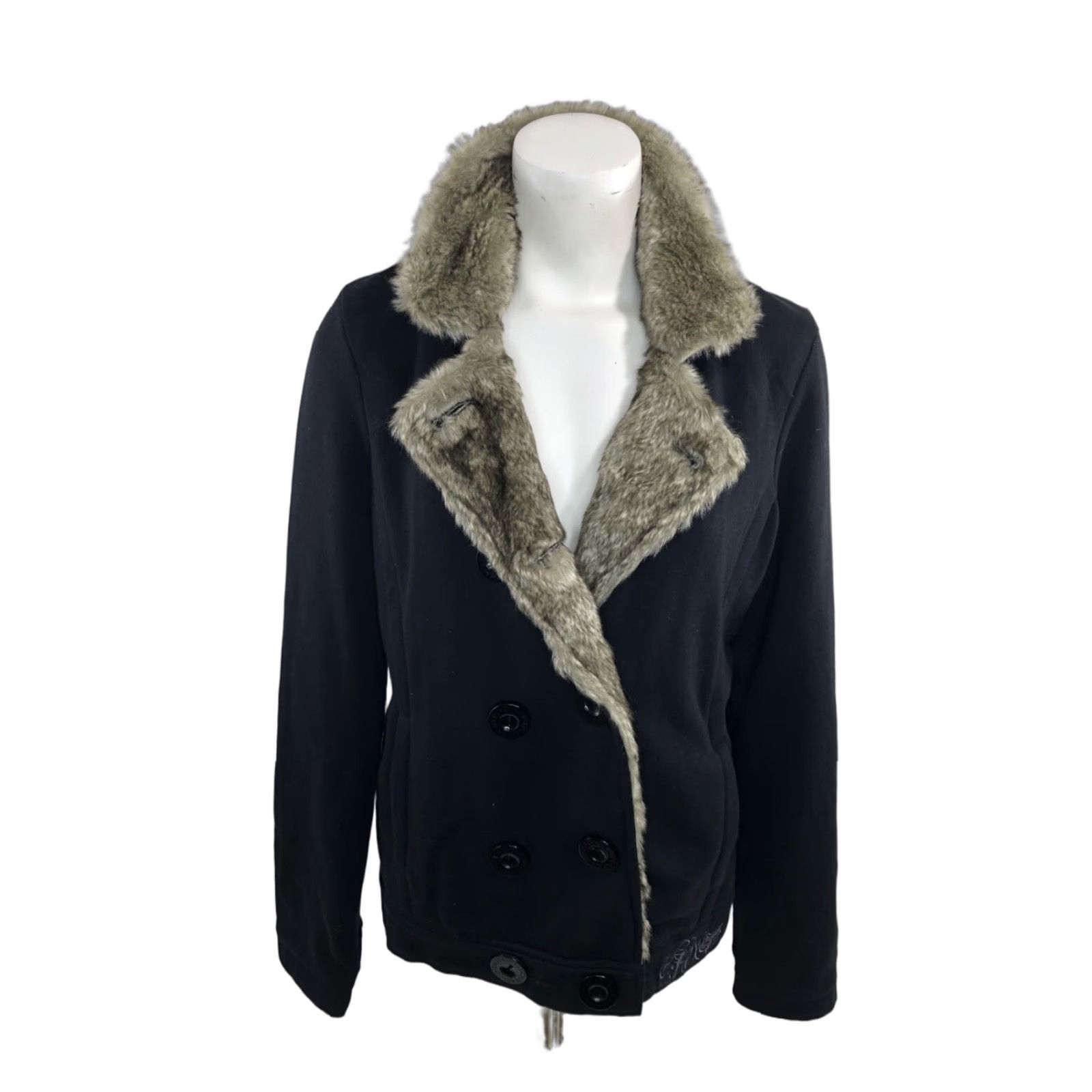 Fox Racing FOX RACING RIDERS CO. Womens Jacket M BLACK Faux Fur Collar Size M / US 6-8 / IT 42-44 - 1 Thumbnail